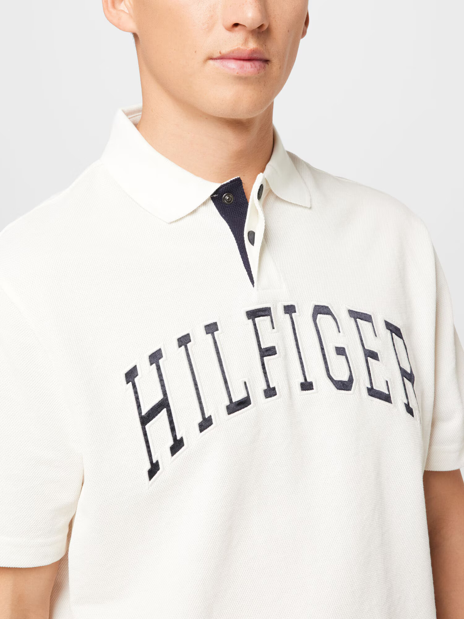 TOMMY HILFIGER Tricou negru / alb - Pled.ro