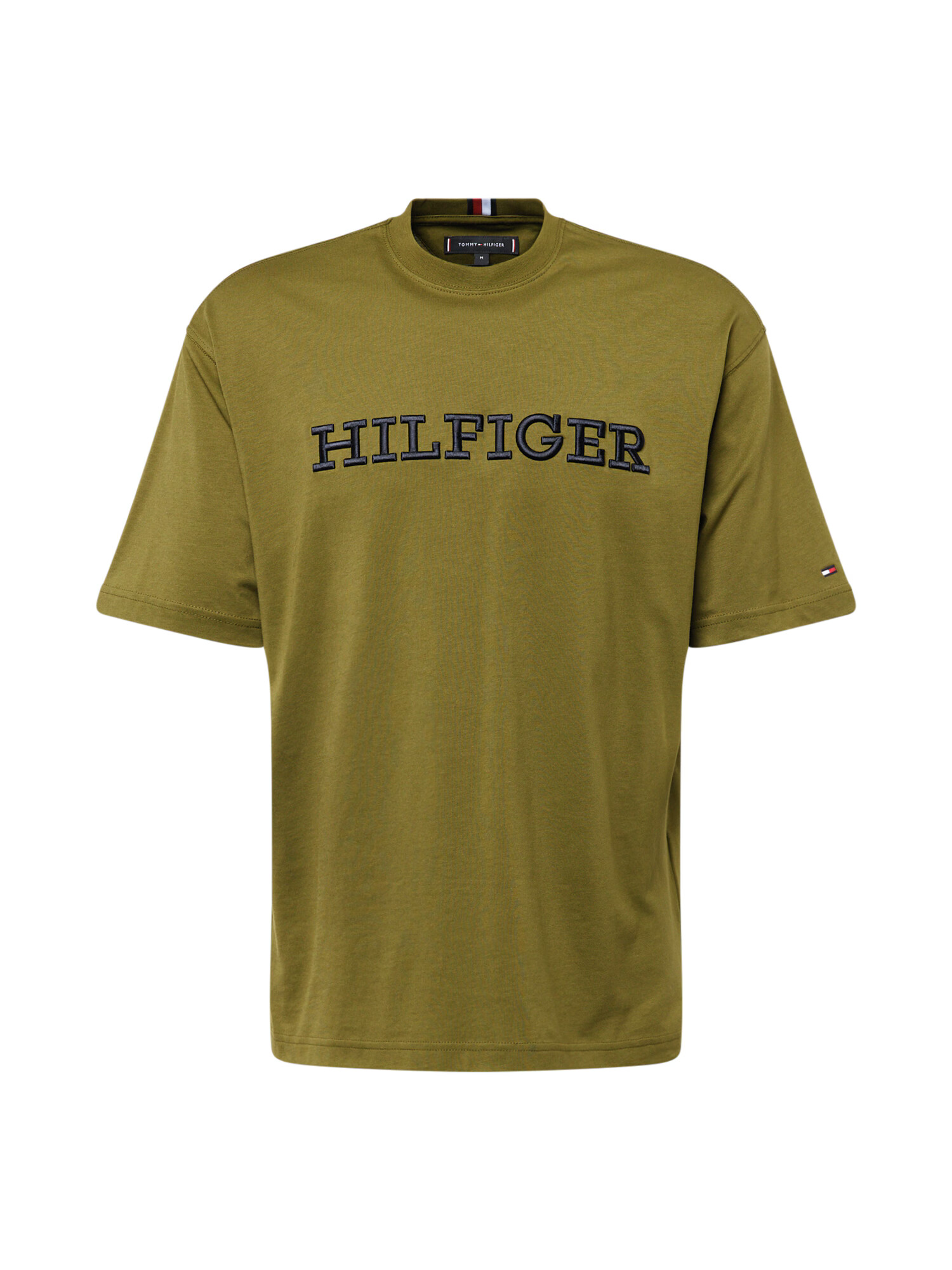 TOMMY HILFIGER Tricou oliv / negru - Pled.ro