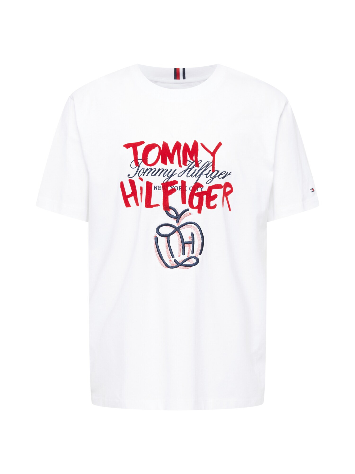 TOMMY HILFIGER Tricou 'POP' bleumarin / roșu / alb - Pled.ro