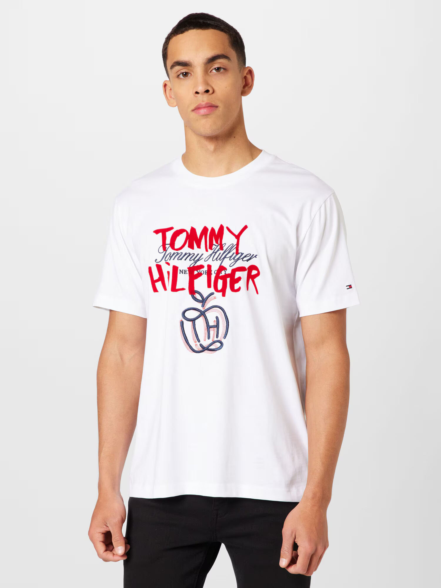 TOMMY HILFIGER Tricou 'POP' bleumarin / roșu / alb - Pled.ro