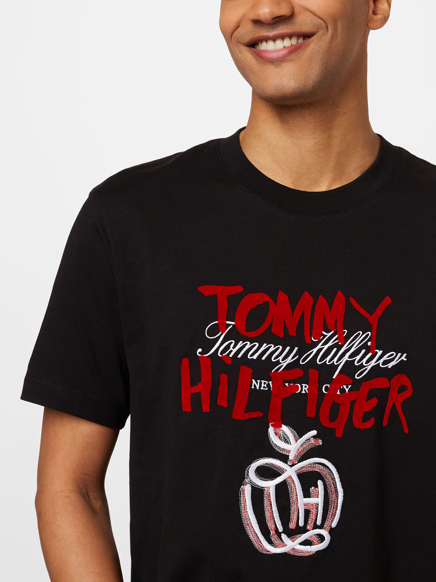 TOMMY HILFIGER Tricou 'POP' portocaliu piersică / roșu / negru / alb - Pled.ro