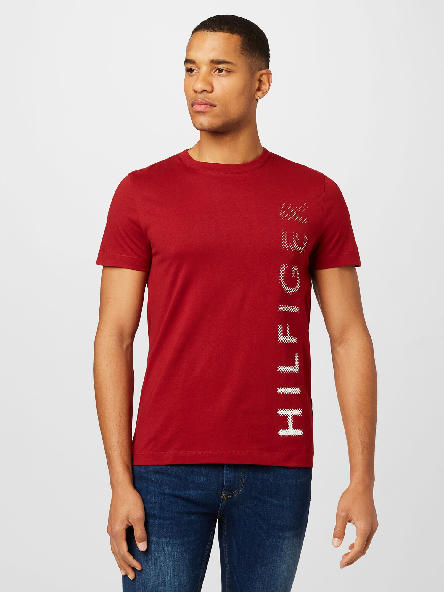 TOMMY HILFIGER Tricou purpuriu / alb - Pled.ro