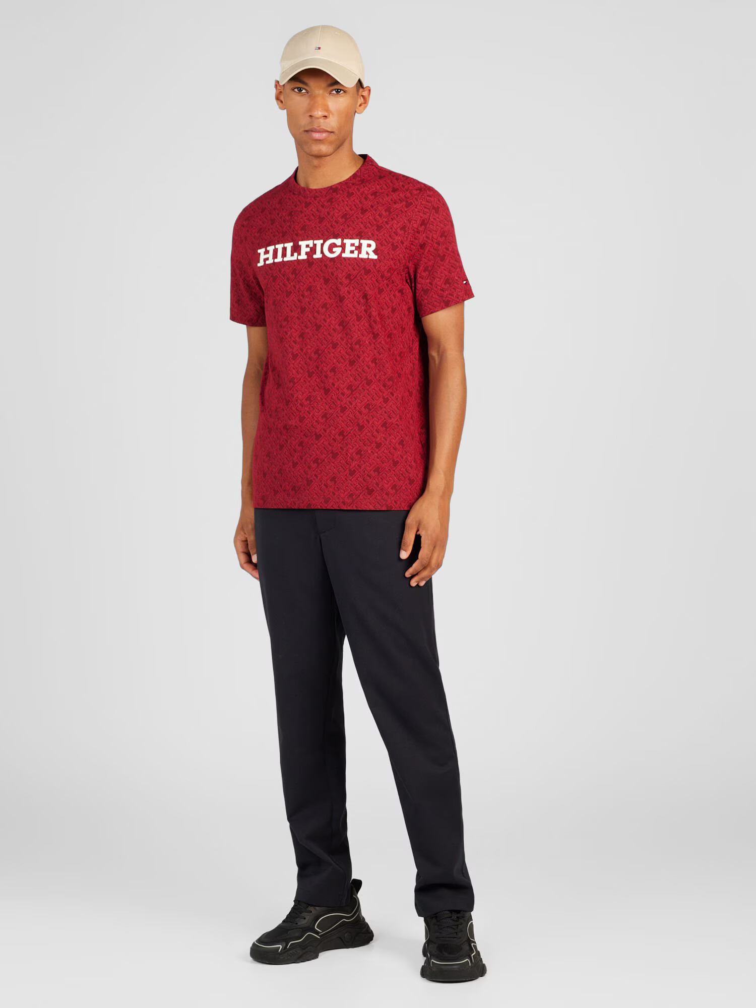 TOMMY HILFIGER Tricou roșu / alb - Pled.ro