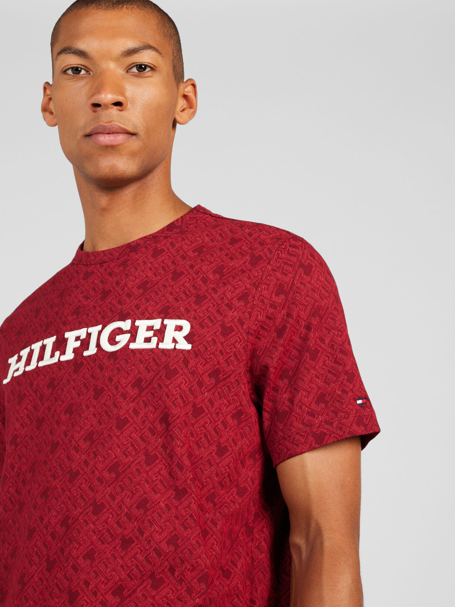 TOMMY HILFIGER Tricou roșu / alb - Pled.ro