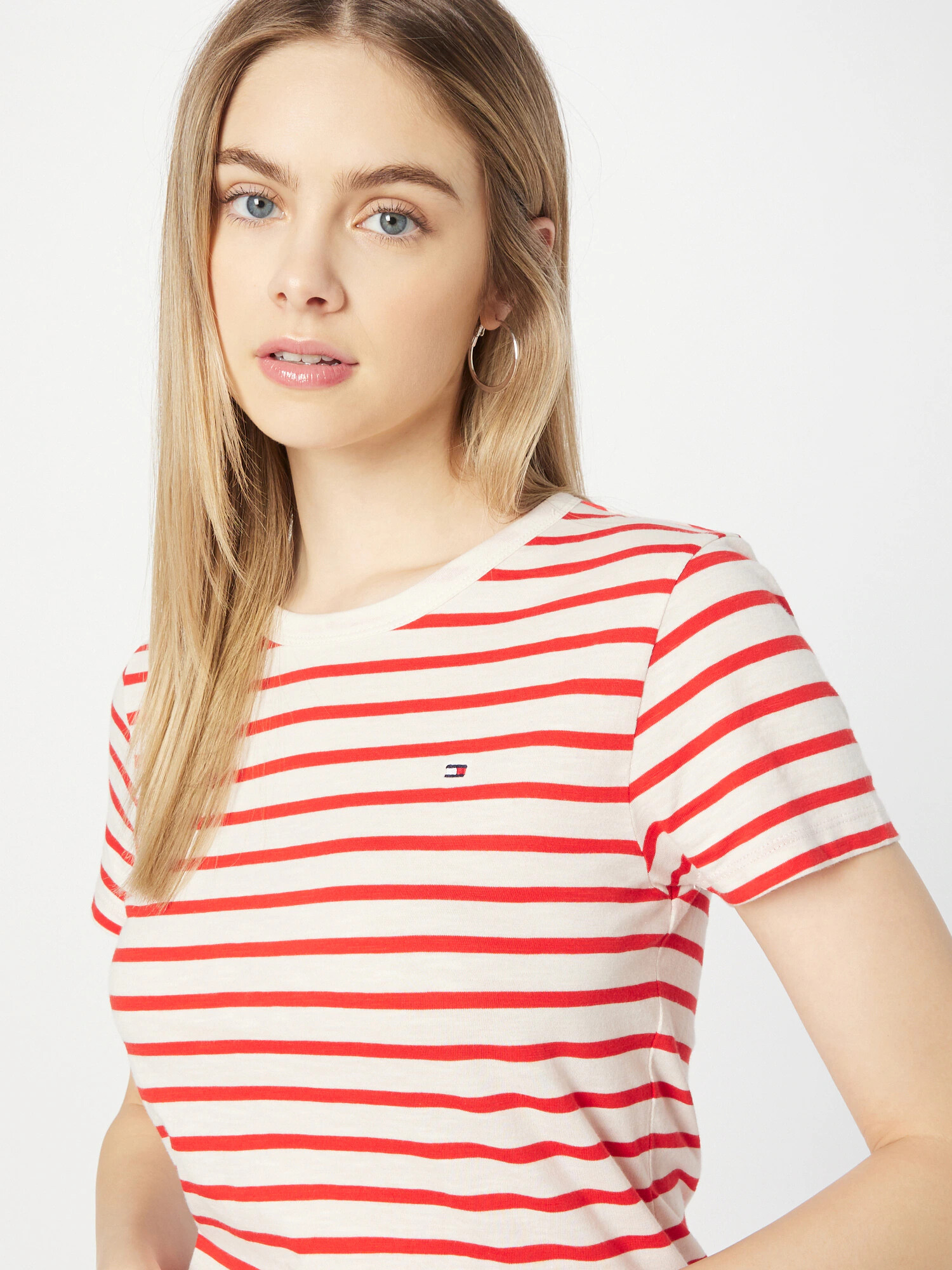 TOMMY HILFIGER Tricou roșu / alb - Pled.ro