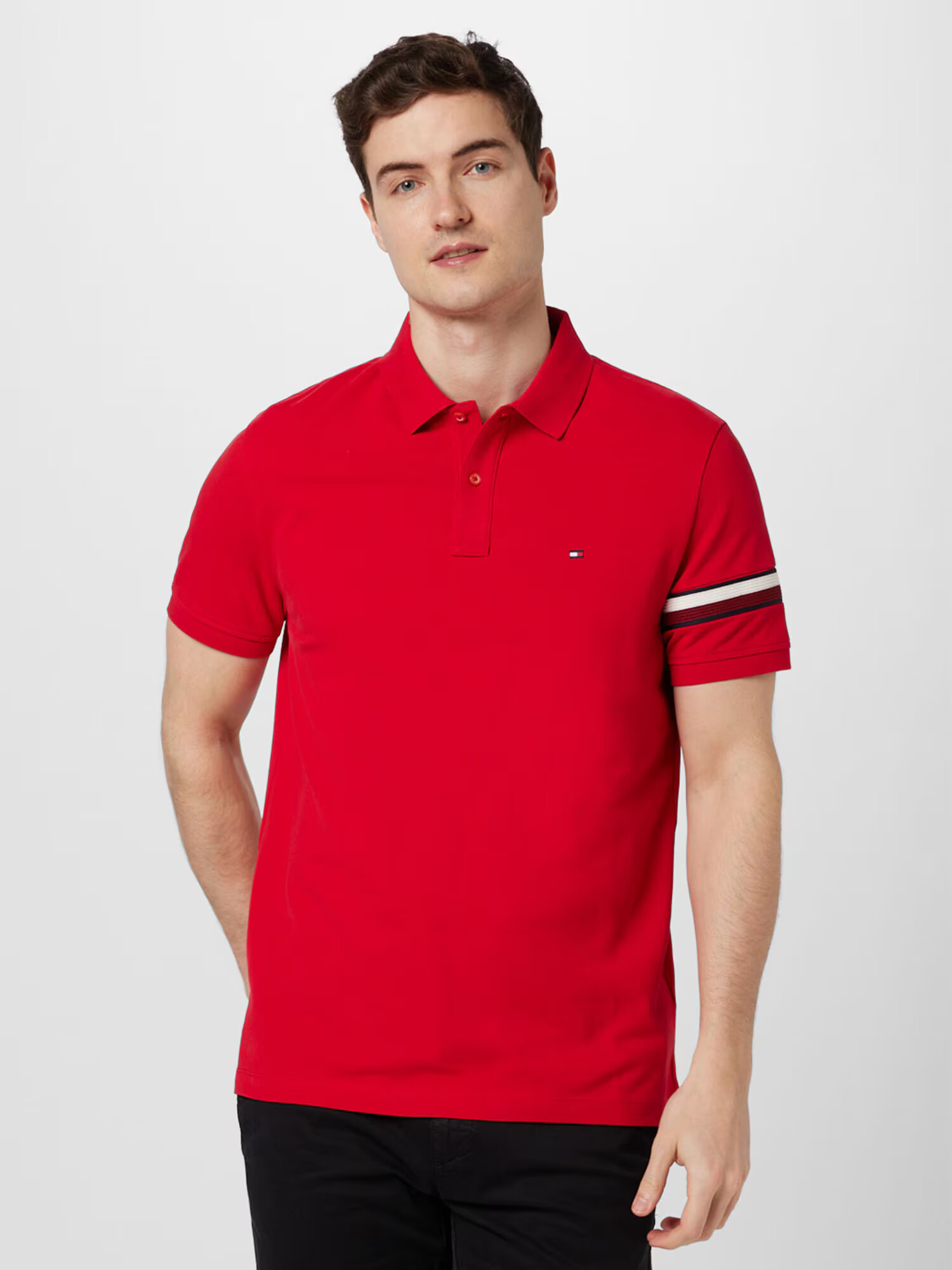 TOMMY HILFIGER Tricou roșu / alb - Pled.ro