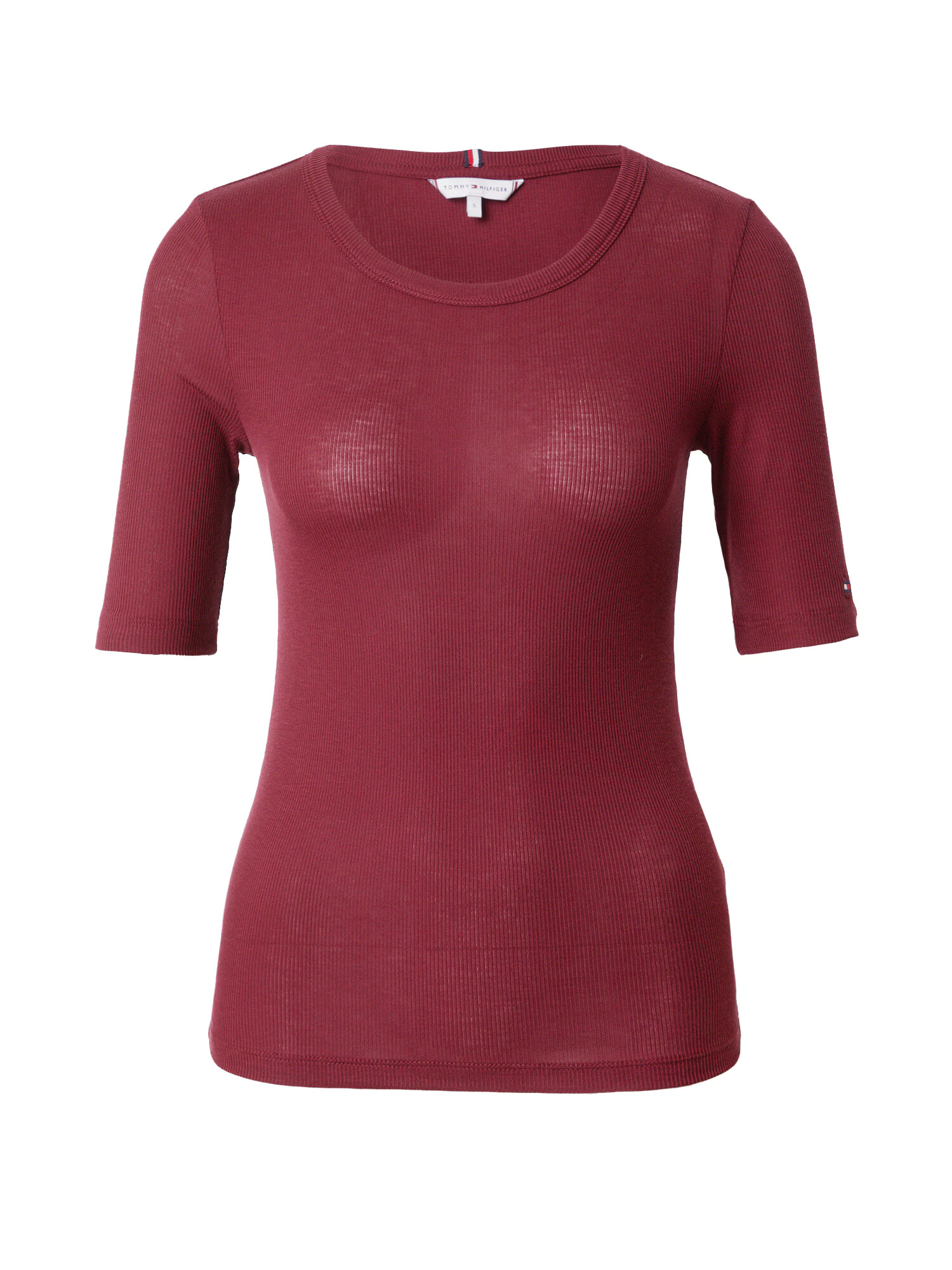 TOMMY HILFIGER Tricou roșu bordeaux - Pled.ro