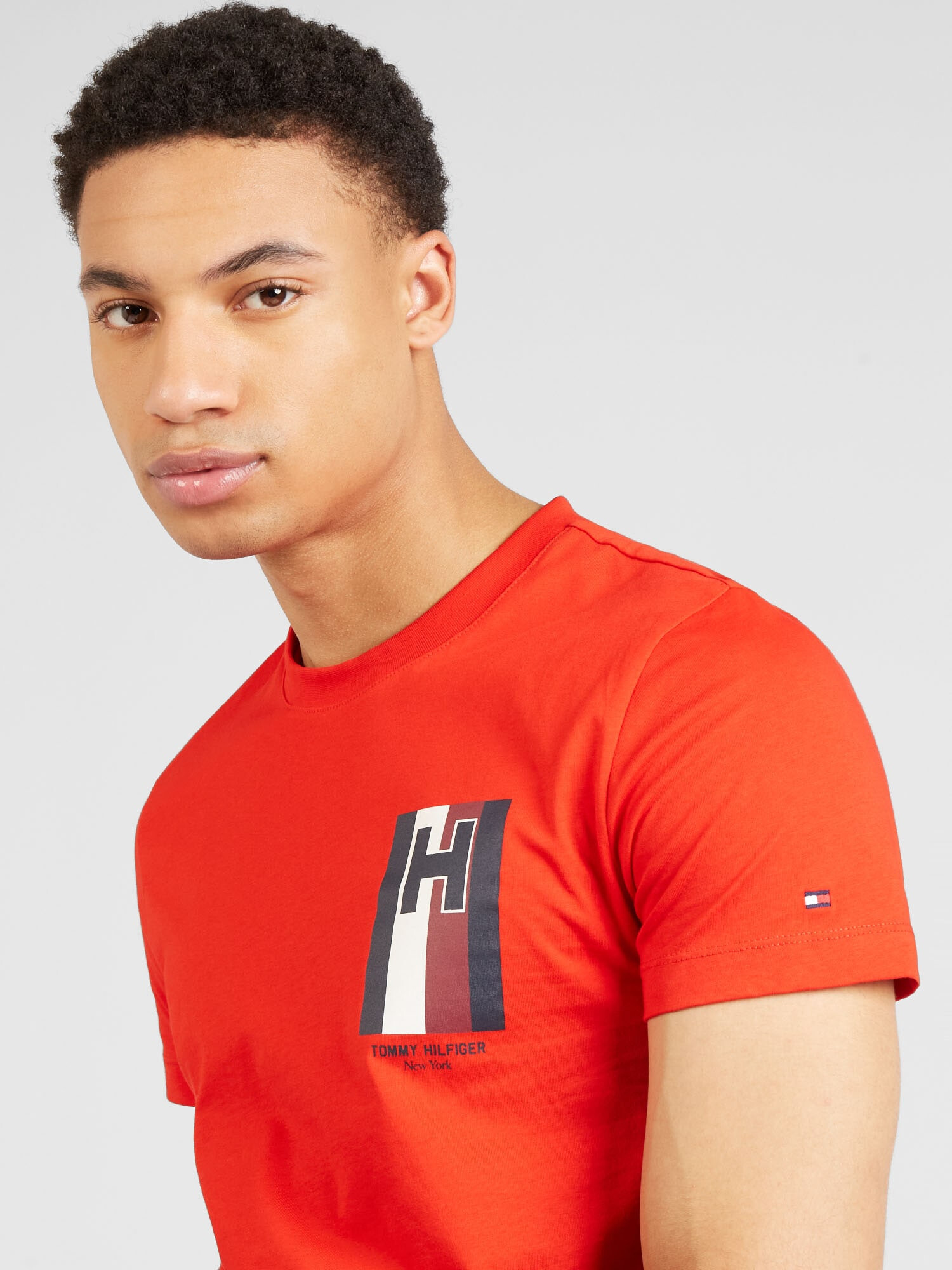 TOMMY HILFIGER Tricou roșu bordeaux / roșu orange / negru / alb - Pled.ro