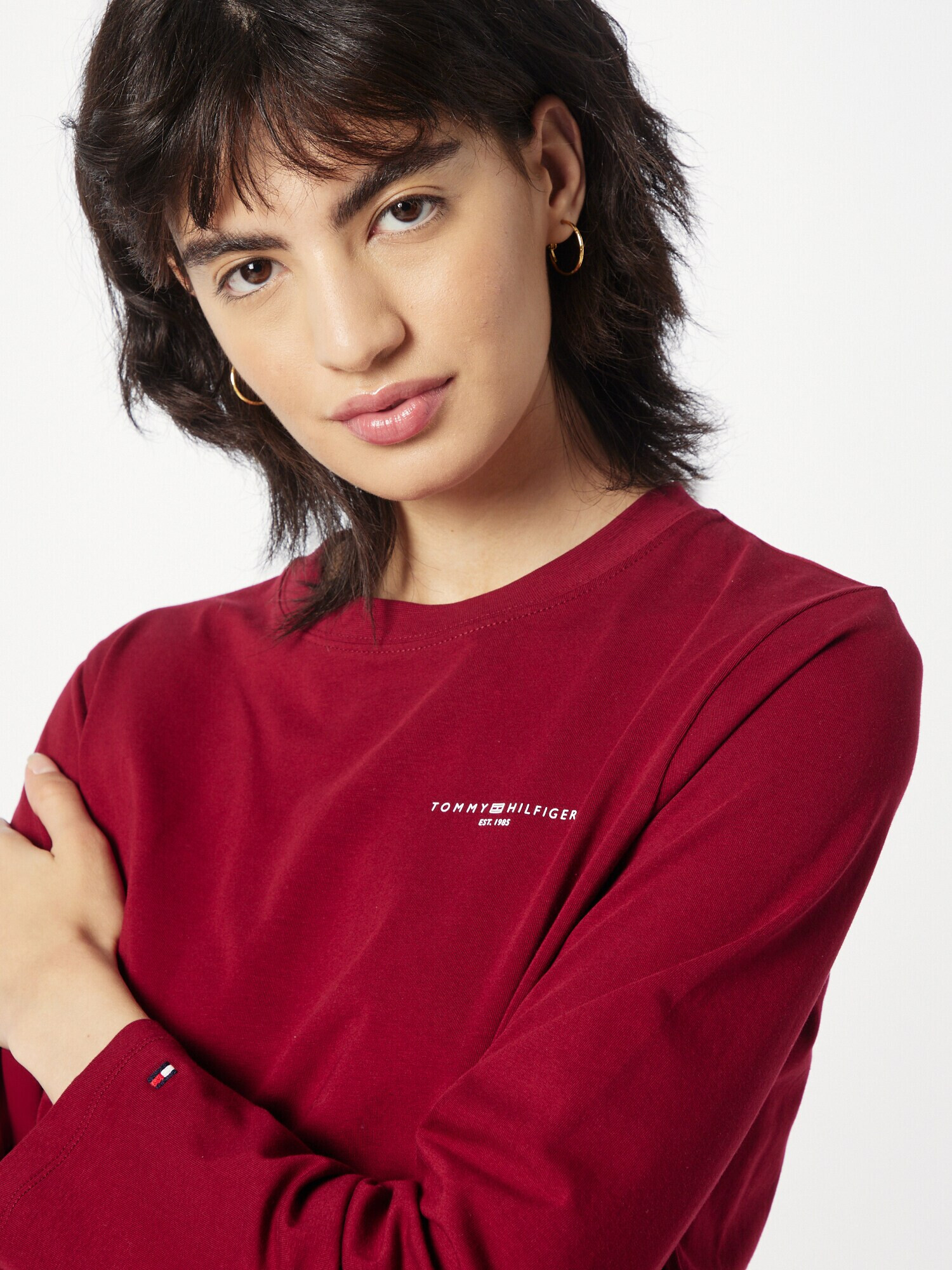 TOMMY HILFIGER Tricou '1985' roșu carmin / alb - Pled.ro