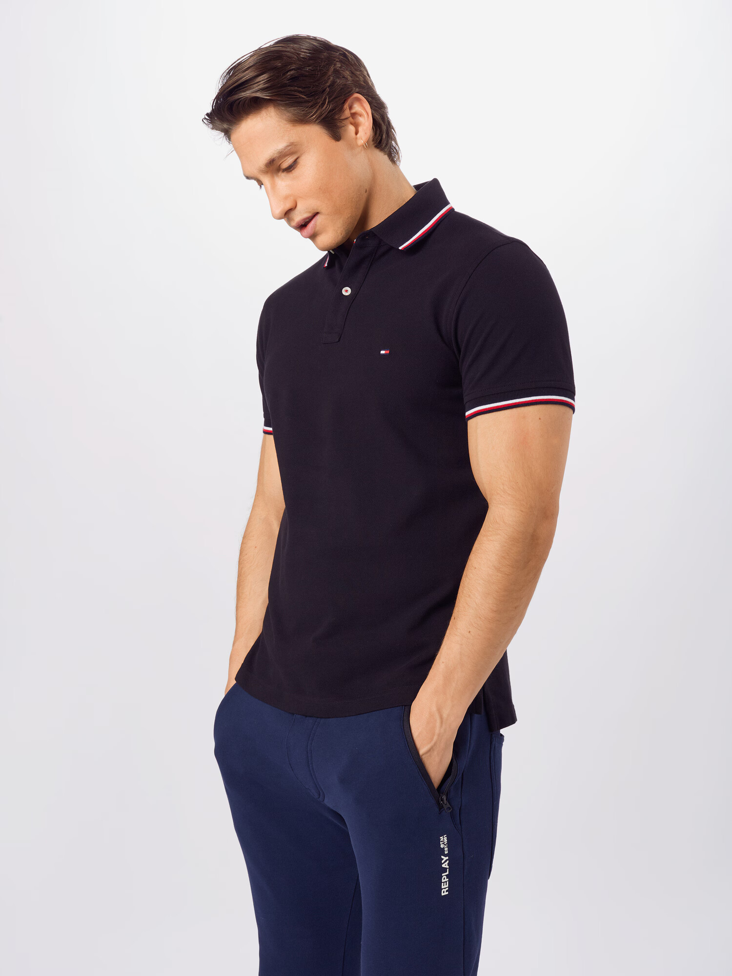 TOMMY HILFIGER Tricou roșu / negru / alb - Pled.ro