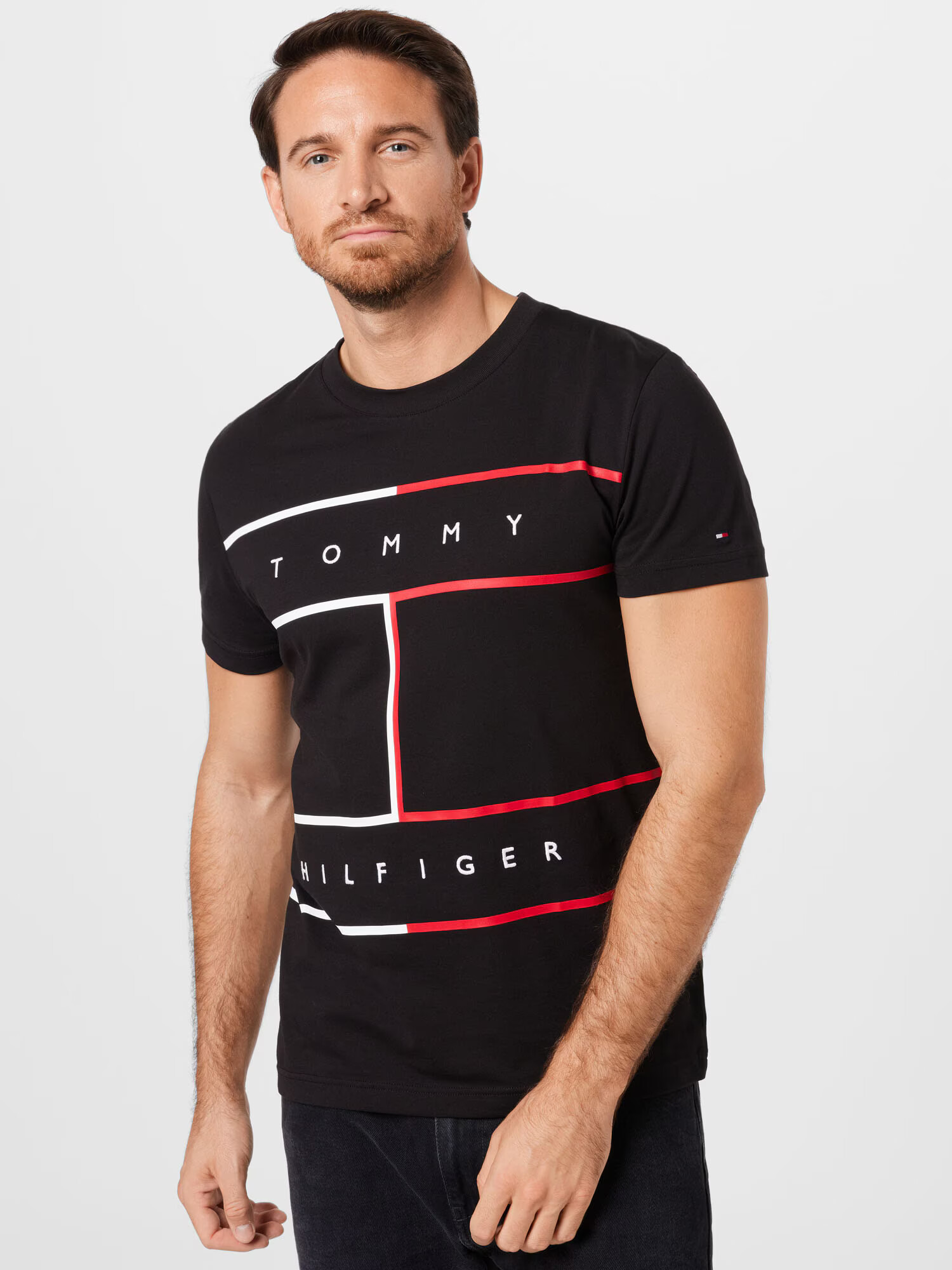 TOMMY HILFIGER Tricou roșu / negru / alb - Pled.ro