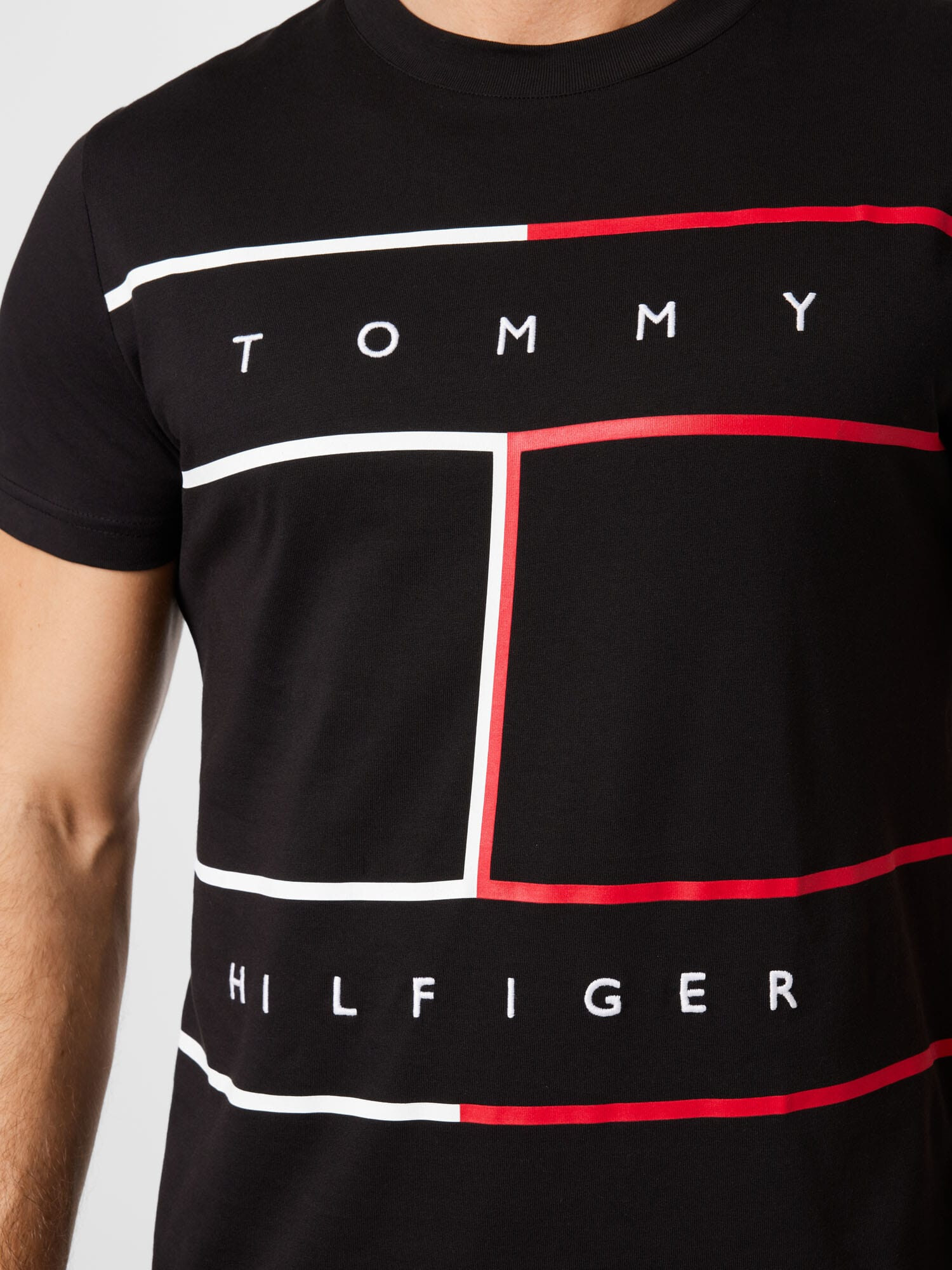 TOMMY HILFIGER Tricou roșu / negru / alb - Pled.ro