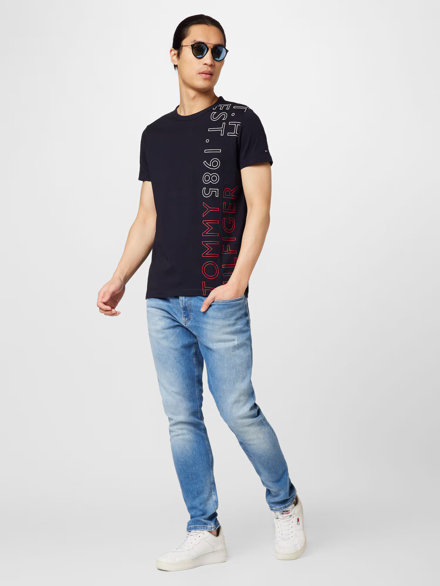 TOMMY HILFIGER Tricou roșu / negru / alb - Pled.ro