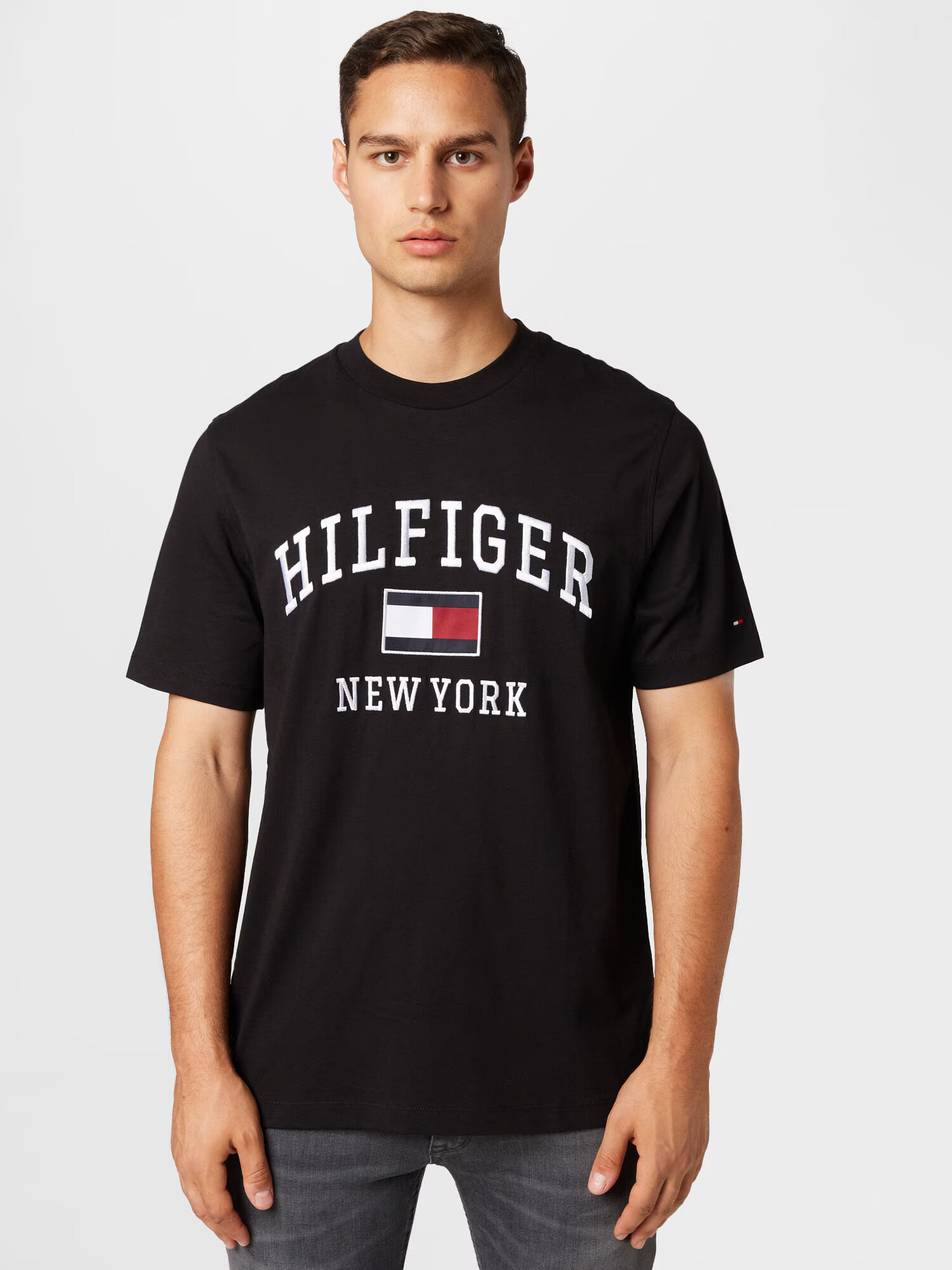 TOMMY HILFIGER Tricou roșu vin / negru / alb - Pled.ro