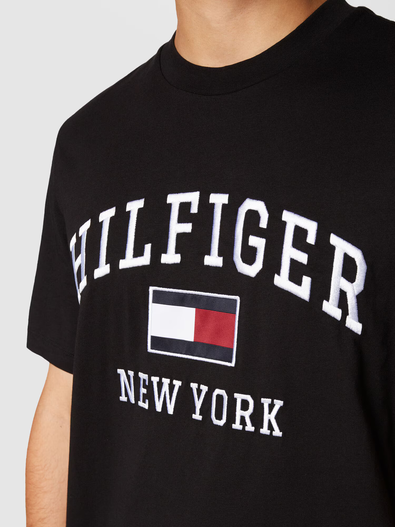 TOMMY HILFIGER Tricou roșu vin / negru / alb - Pled.ro