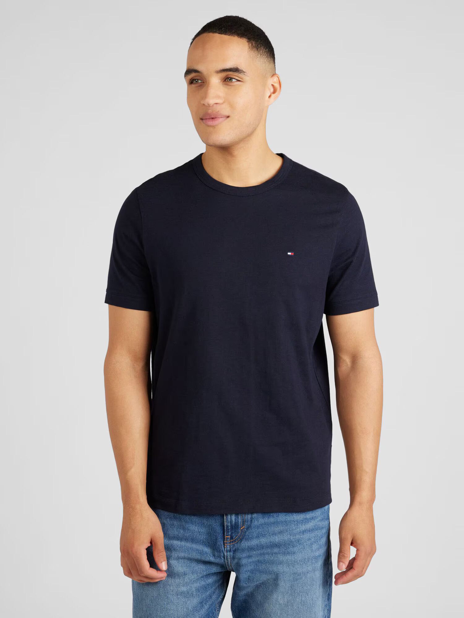 TOMMY HILFIGER Tricou 'SLUB' bleumarin / roșu / alb - Pled.ro