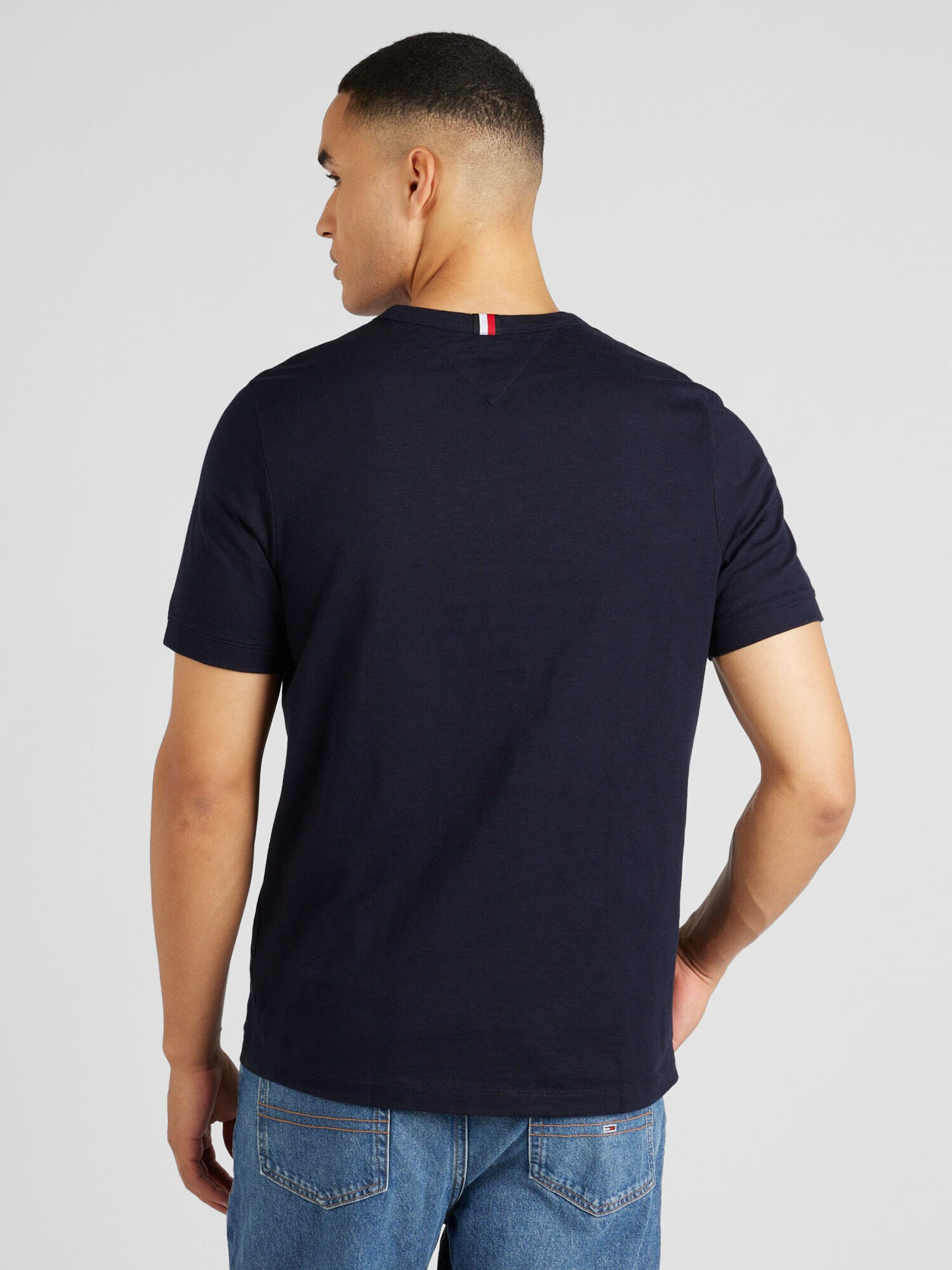 TOMMY HILFIGER Tricou 'SLUB' bleumarin / roșu / alb - Pled.ro