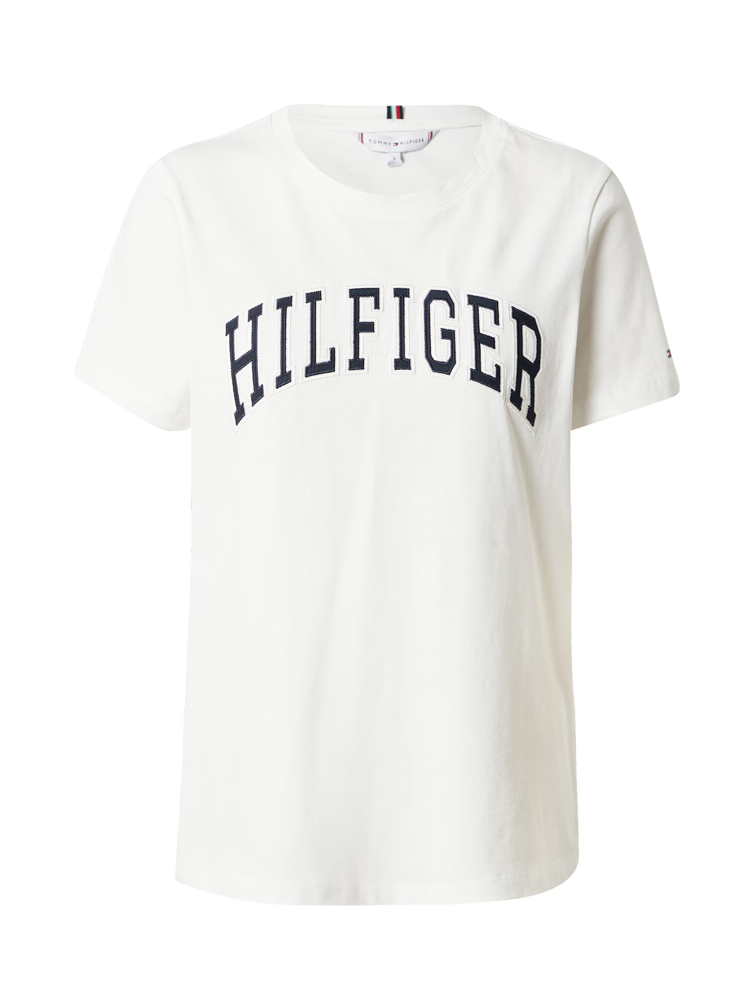 TOMMY HILFIGER Tricou 'VARISTY' crem / negru - Pled.ro