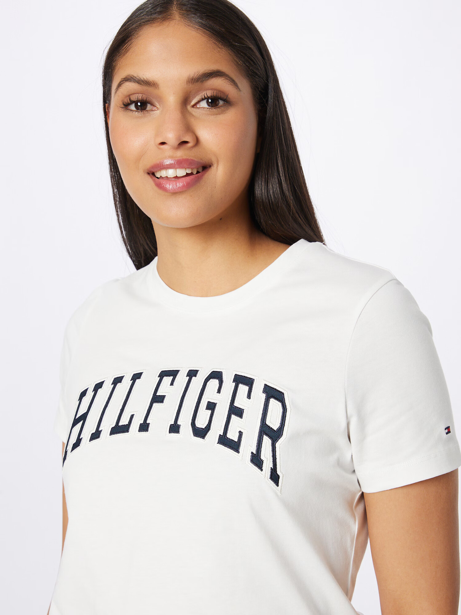 TOMMY HILFIGER Tricou 'VARISTY' crem / negru - Pled.ro