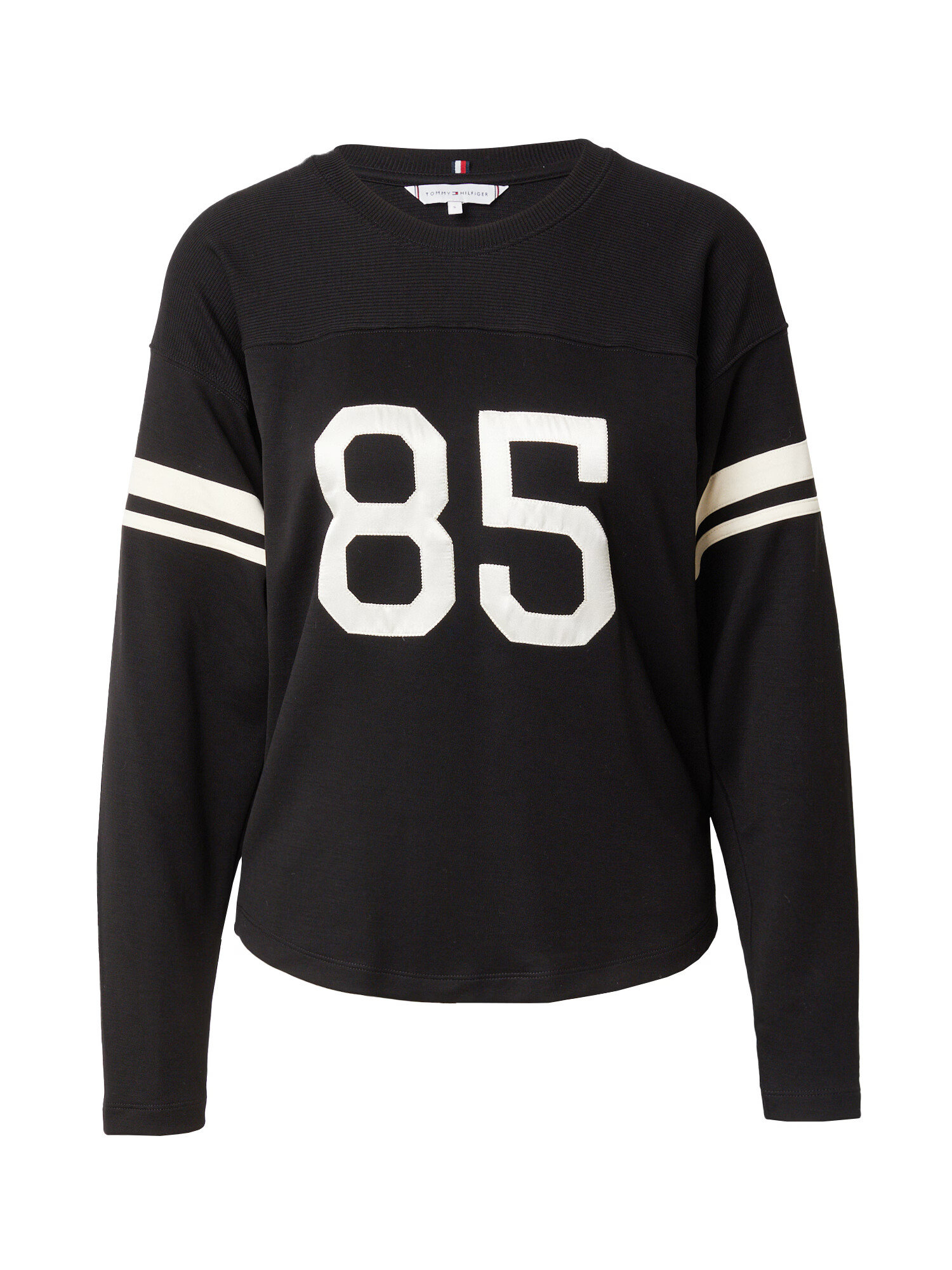 TOMMY HILFIGER Tricou 'Varsity 85' negru / alb - Pled.ro