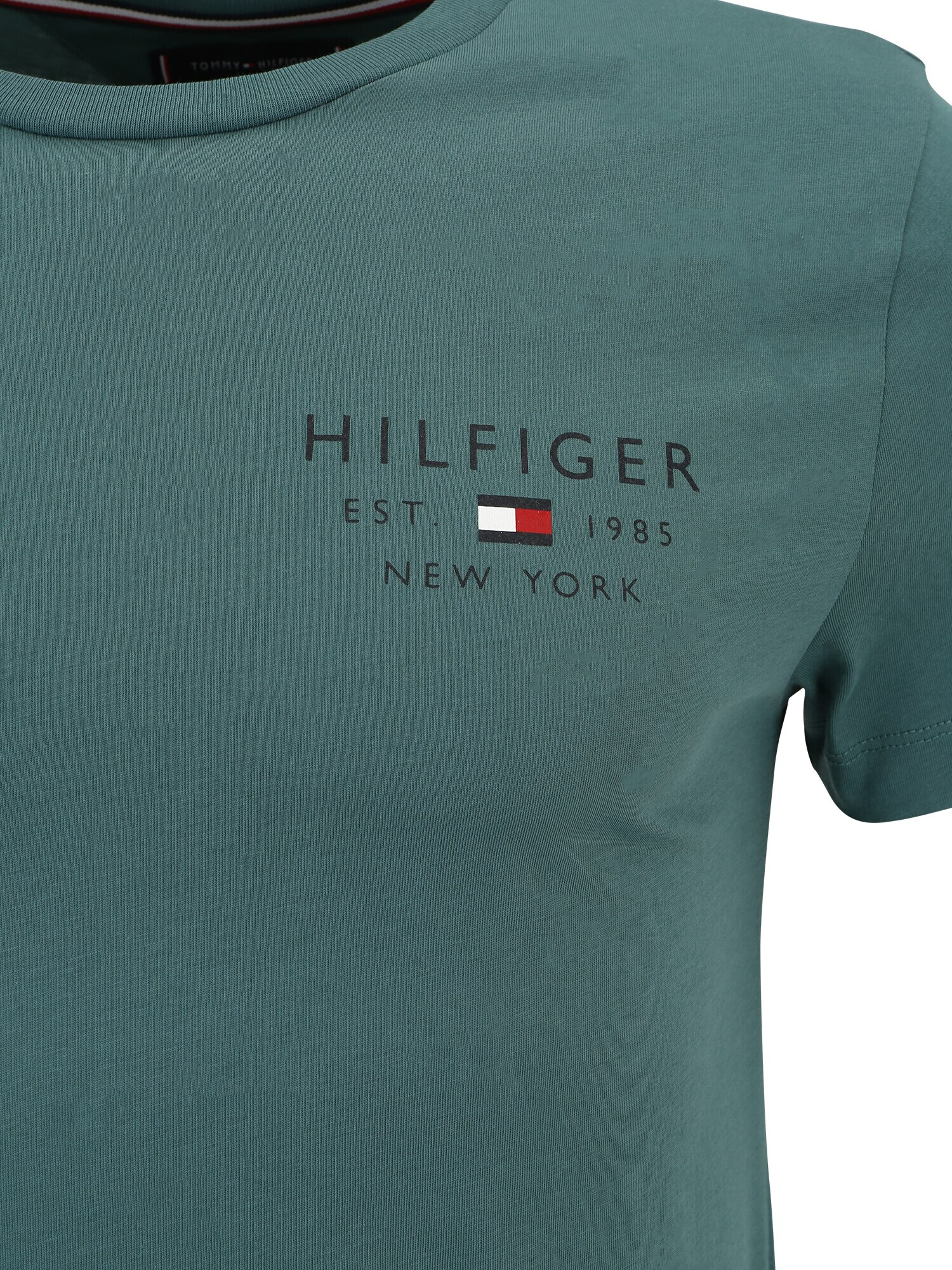 TOMMY HILFIGER Tricou verde / alb - Pled.ro