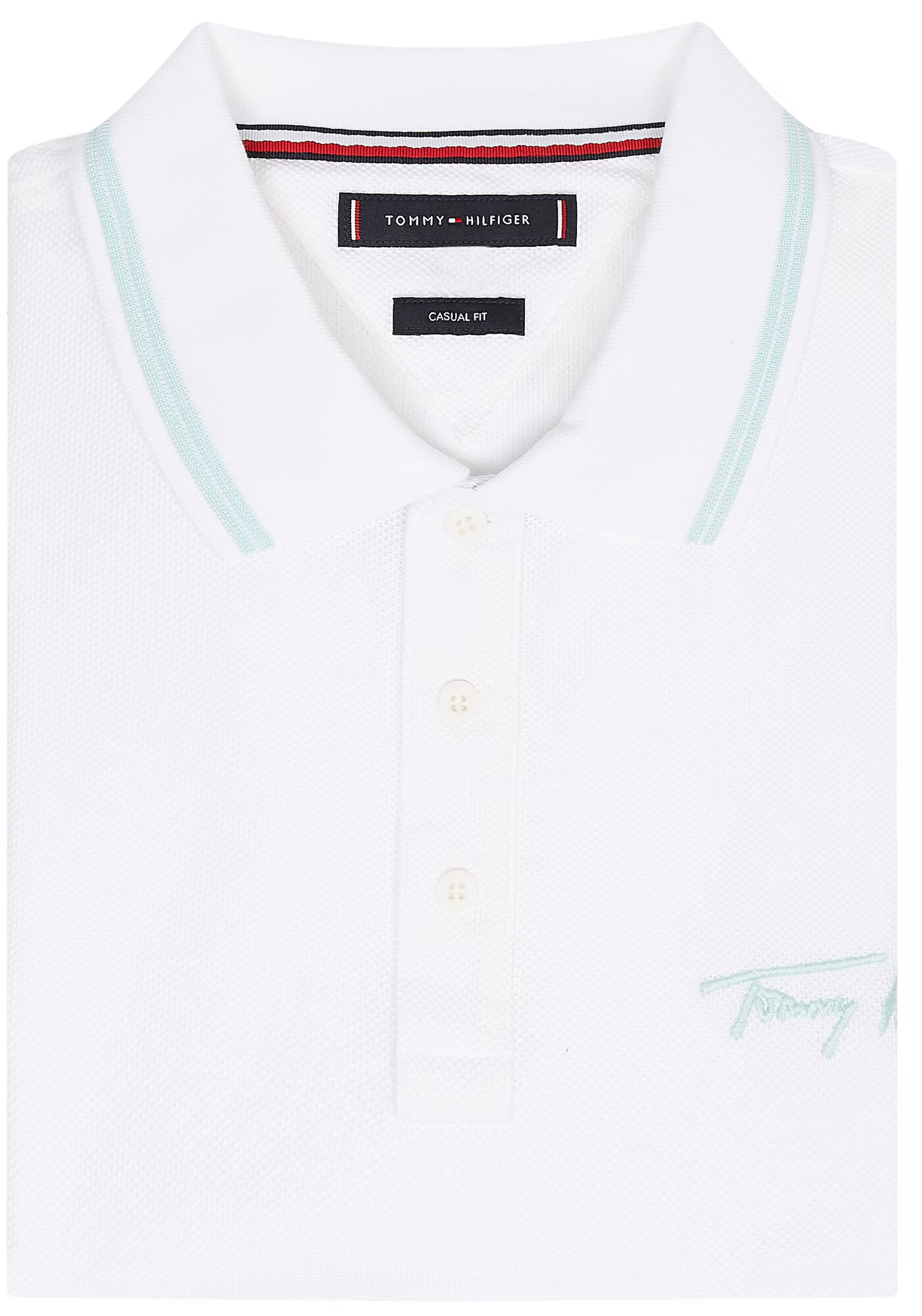 TOMMY HILFIGER Tricou verde mentă / alb - Pled.ro