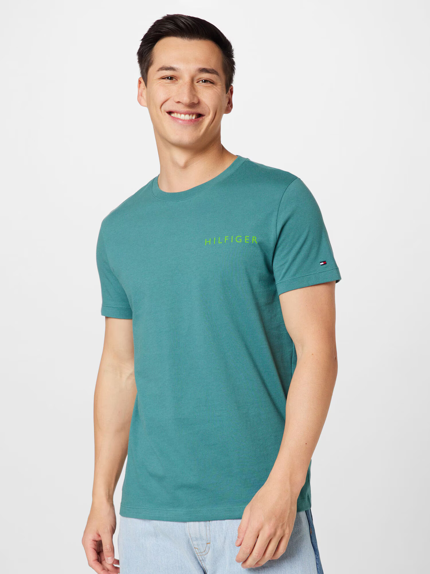 TOMMY HILFIGER Tricou verde petrol - Pled.ro