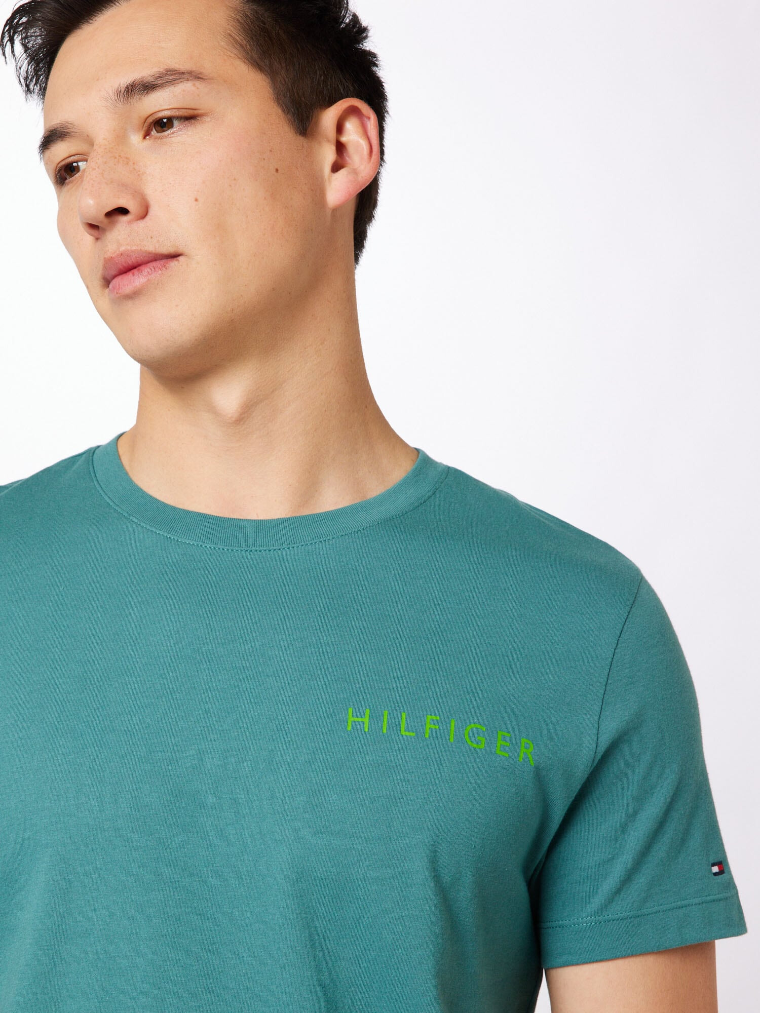 TOMMY HILFIGER Tricou verde petrol - Pled.ro