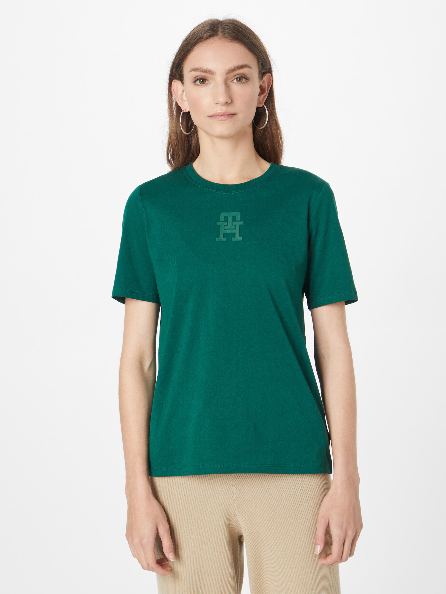 TOMMY HILFIGER Tricou verde smarald - Pled.ro