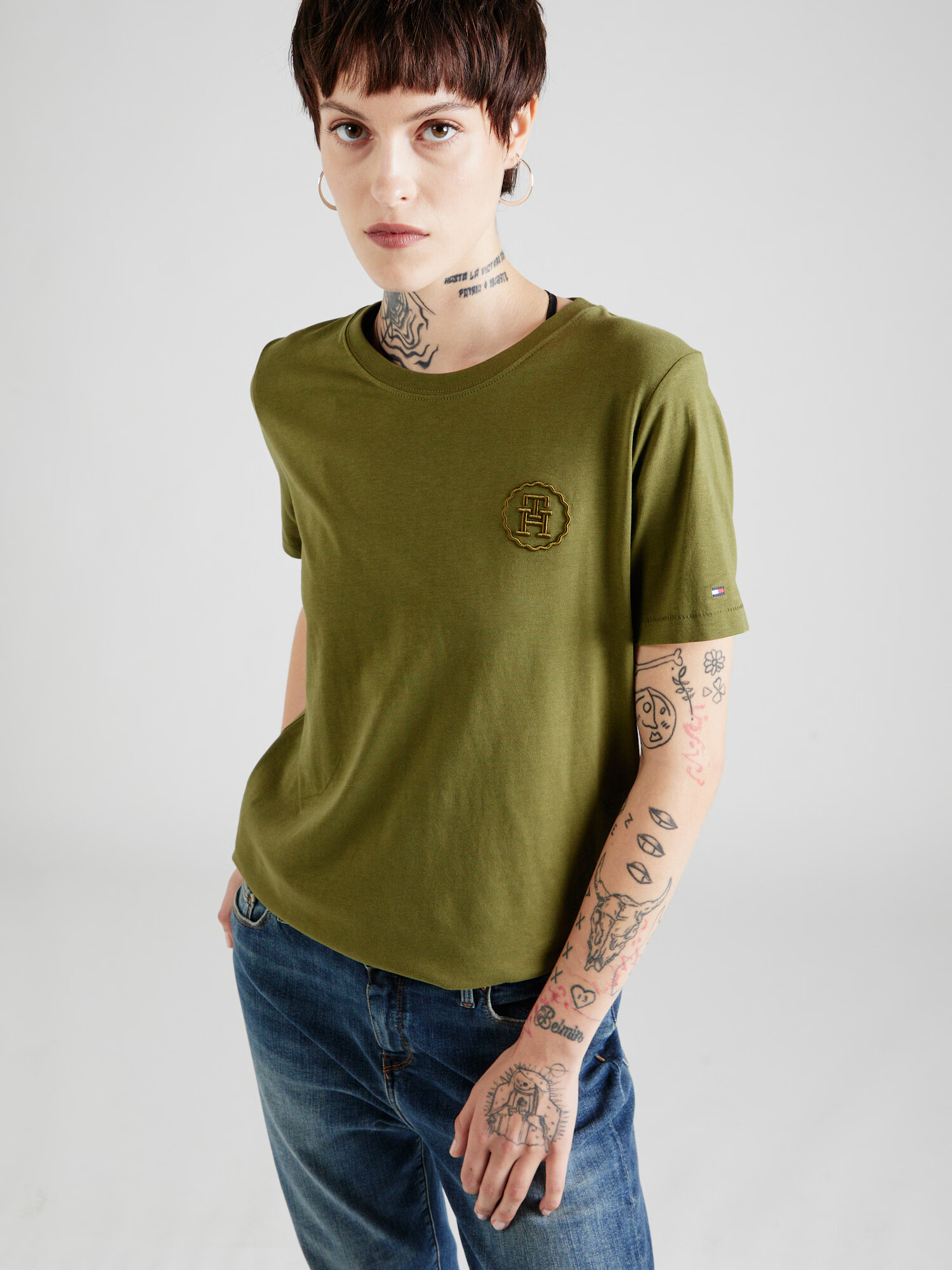 TOMMY HILFIGER Tricou verde stuf - Pled.ro