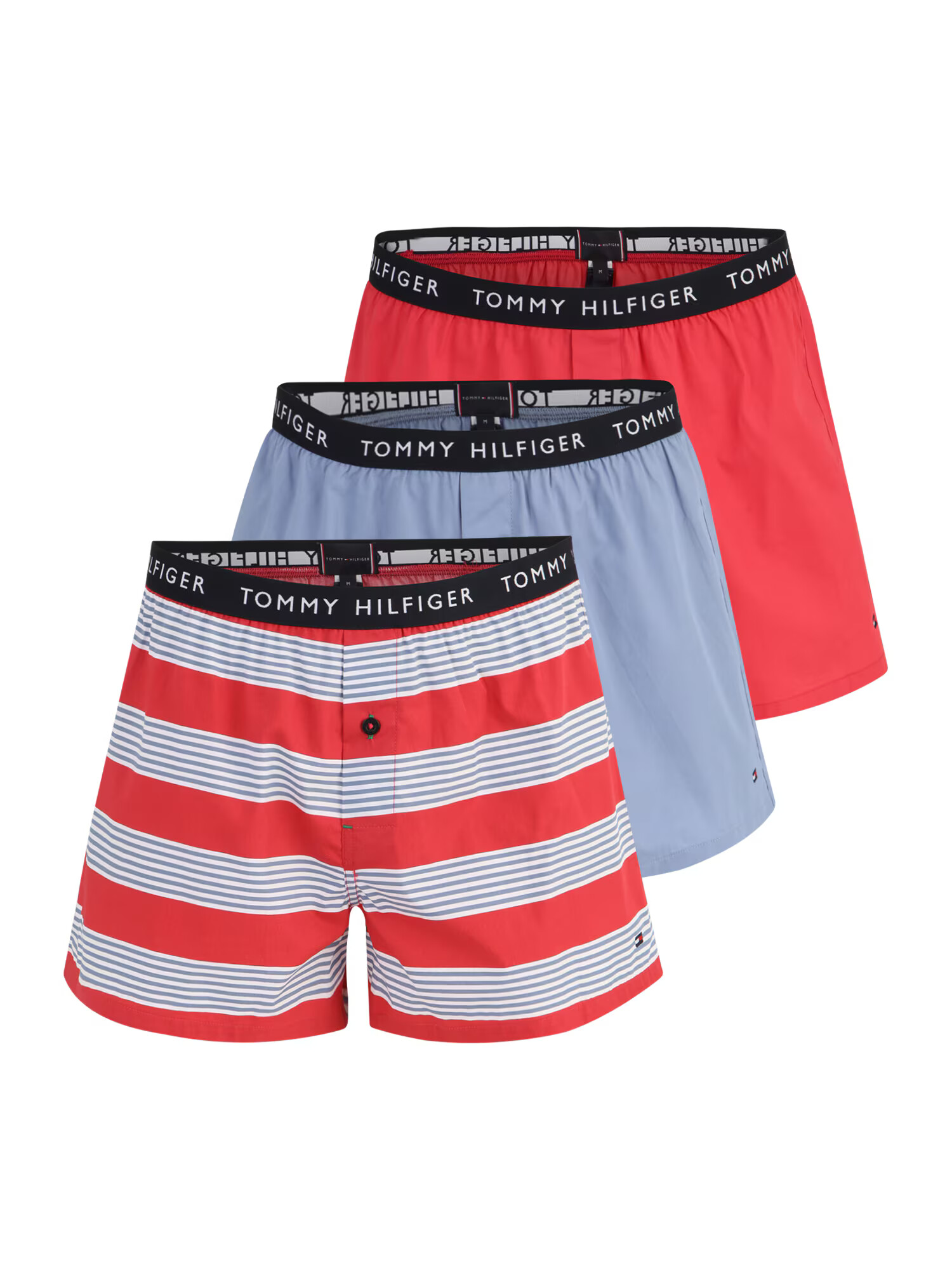 Tommy Hilfiger Underwear Boxeri albastru deschis / roșu deschis / alb - Pled.ro