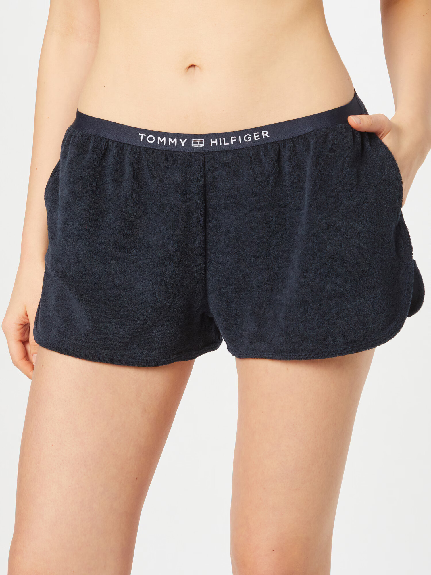 Tommy Hilfiger Underwear Pantaloni de pijama 'TERRY' albastru marin / alb - Pled.ro