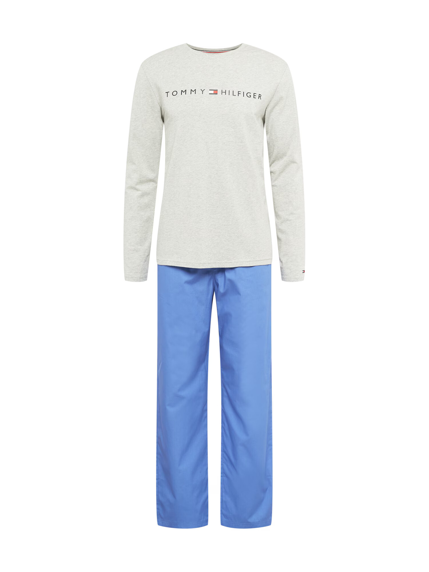 Tommy Hilfiger Underwear Pijama lungă bleumarin / azur / gri amestecat / roșu - Pled.ro