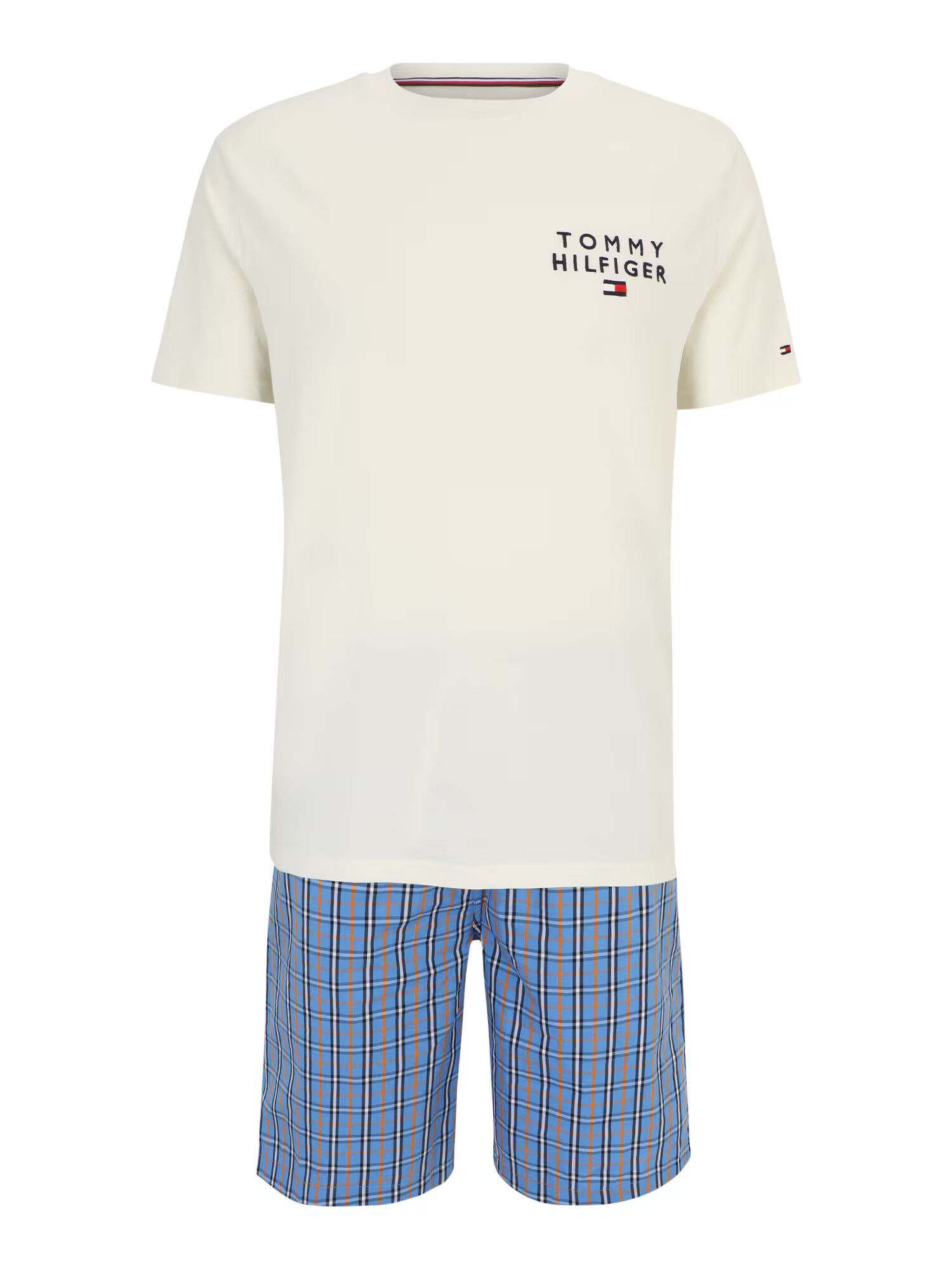 Tommy Hilfiger Underwear Pijama scurtă bej deschis / bleumarin / portocaliu / roșu - Pled.ro