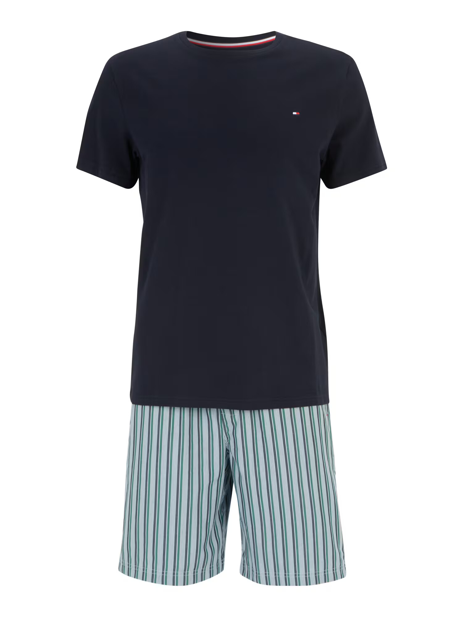 Tommy Hilfiger Underwear Pijama scurtă bleumarin / albastru amestec / verde închis - Pled.ro