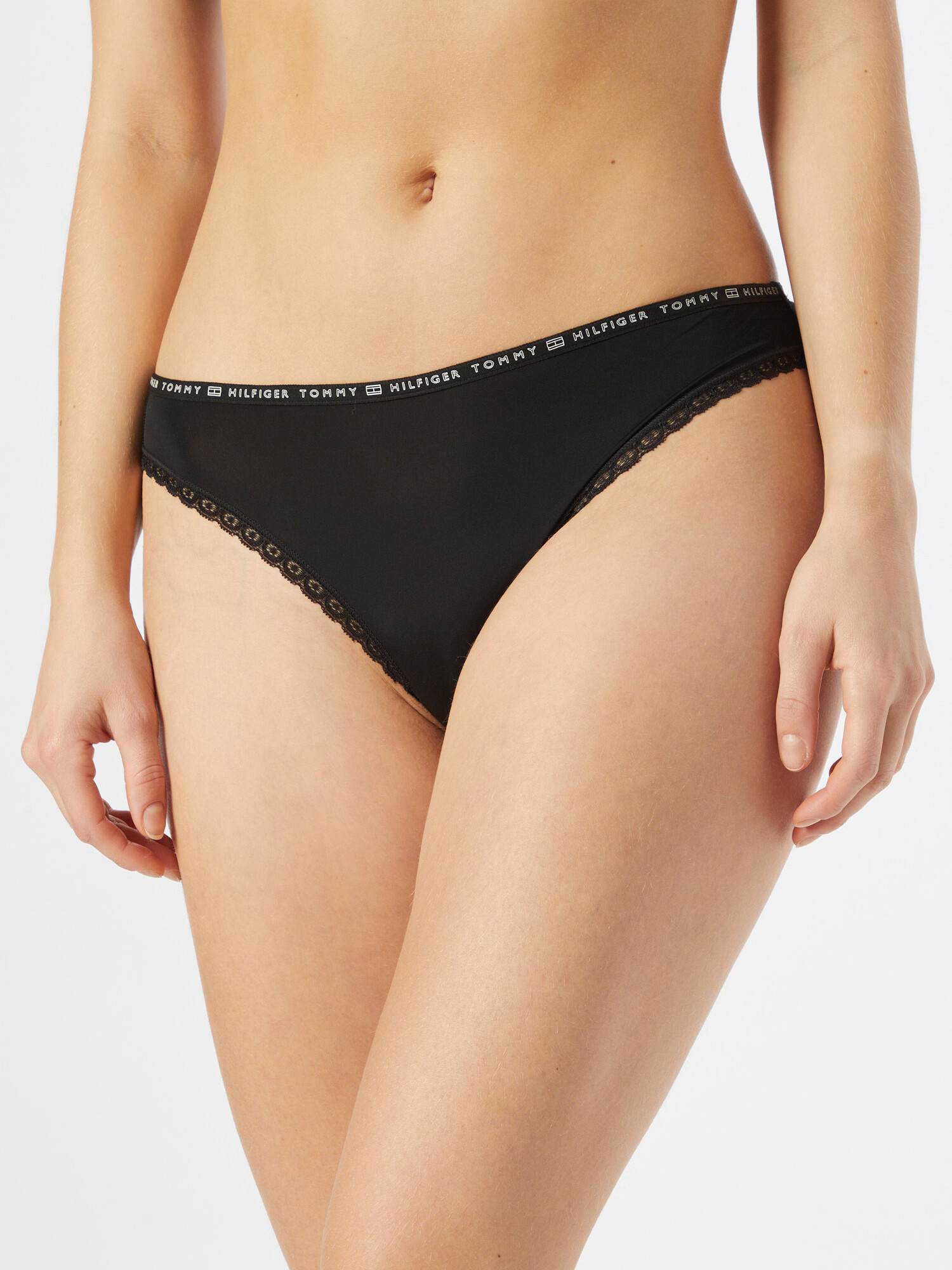 TOMMY HILFIGER Slip negru / alb - Pled.ro