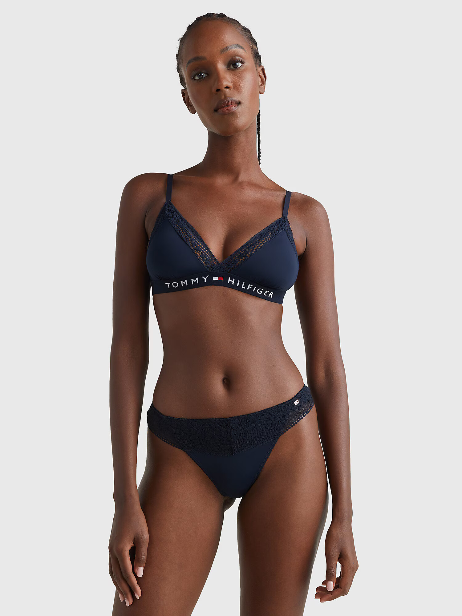 Tommy Hilfiger Underwear Tanga 'Ditsy' albastru noapte - Pled.ro