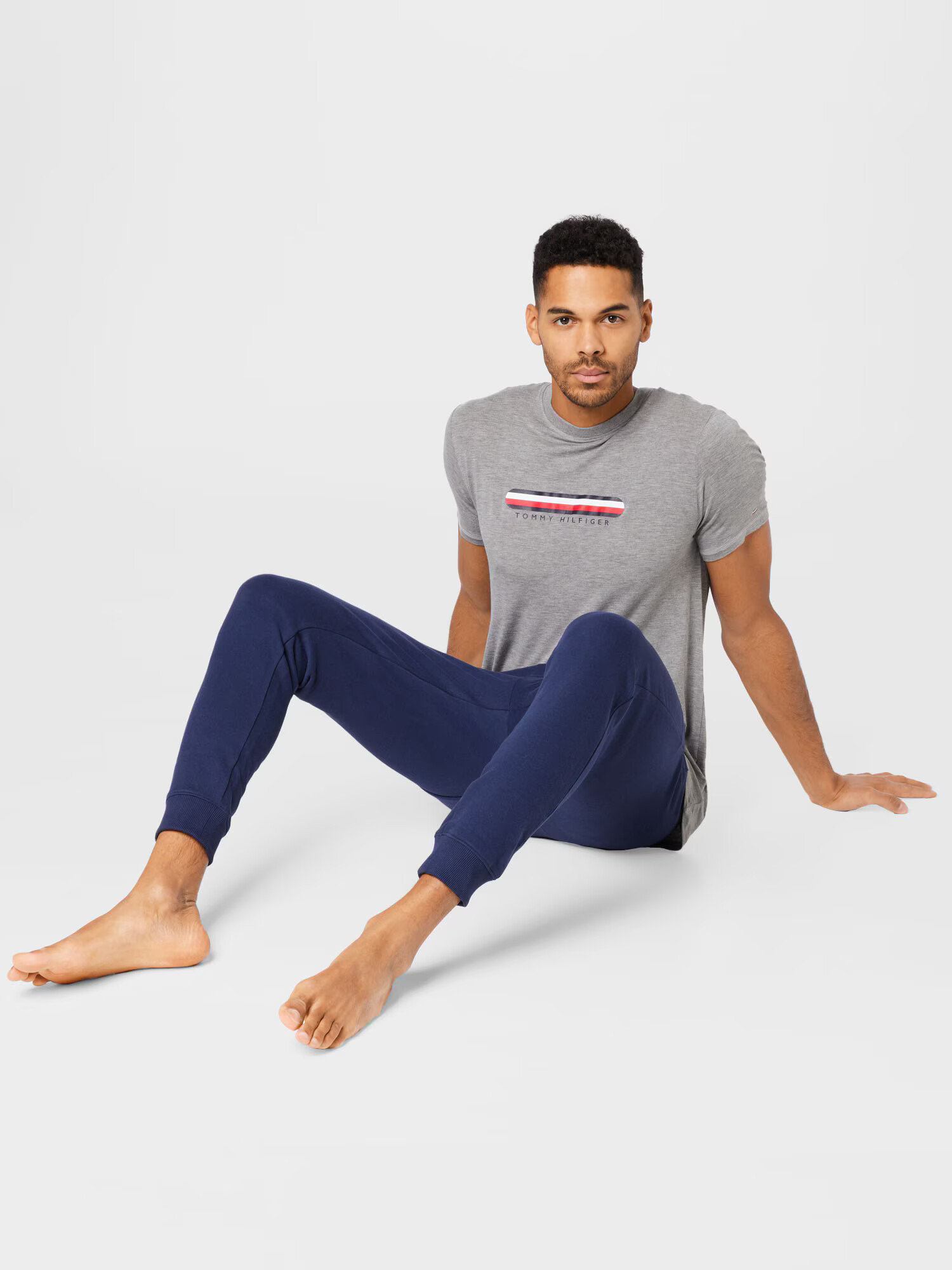 Tommy Hilfiger Underwear Tricou bleumarin / gri amestecat / roșu / alb - Pled.ro