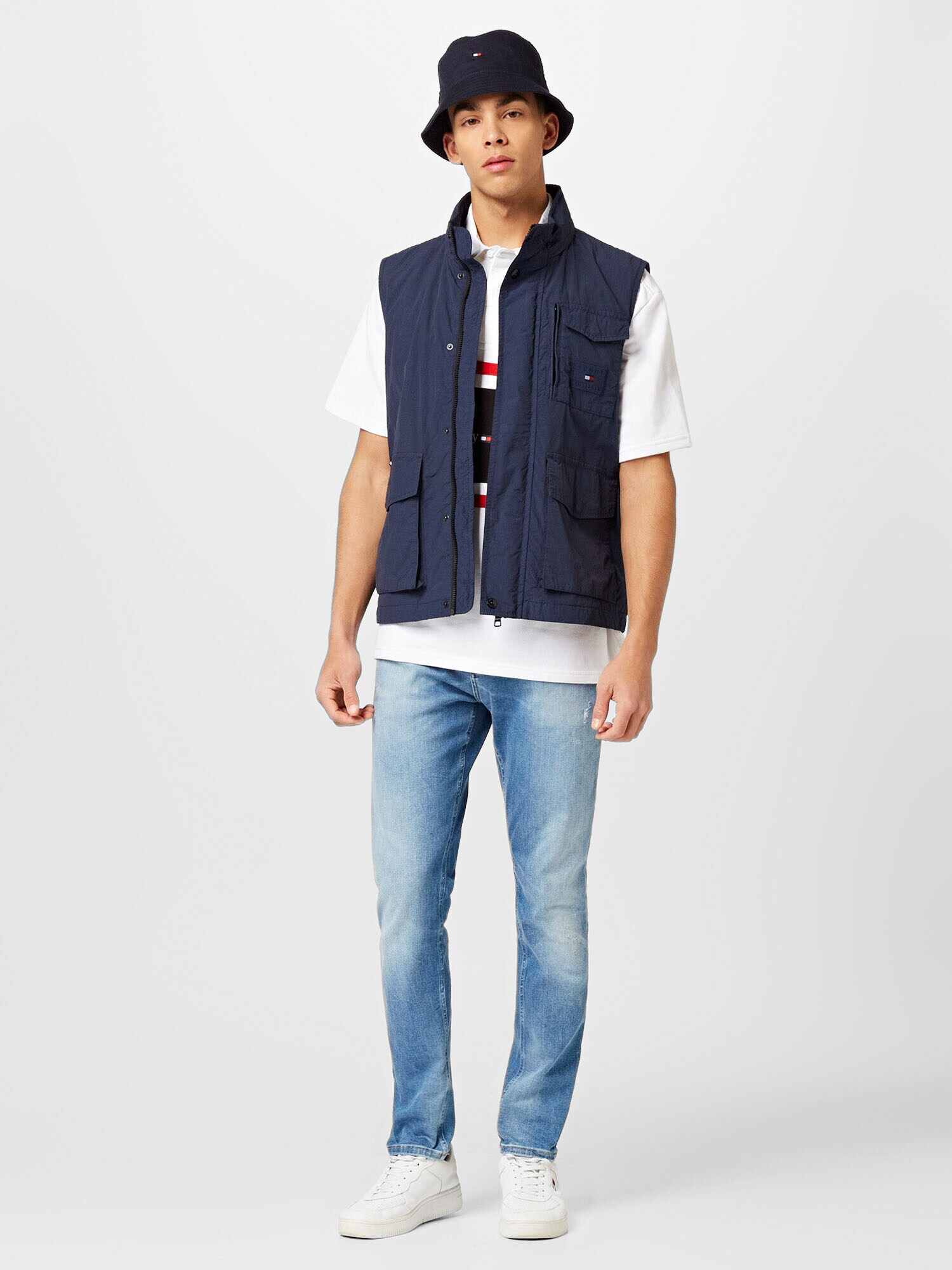 TOMMY HILFIGER Vestă bleumarin / roșu / alb - Pled.ro