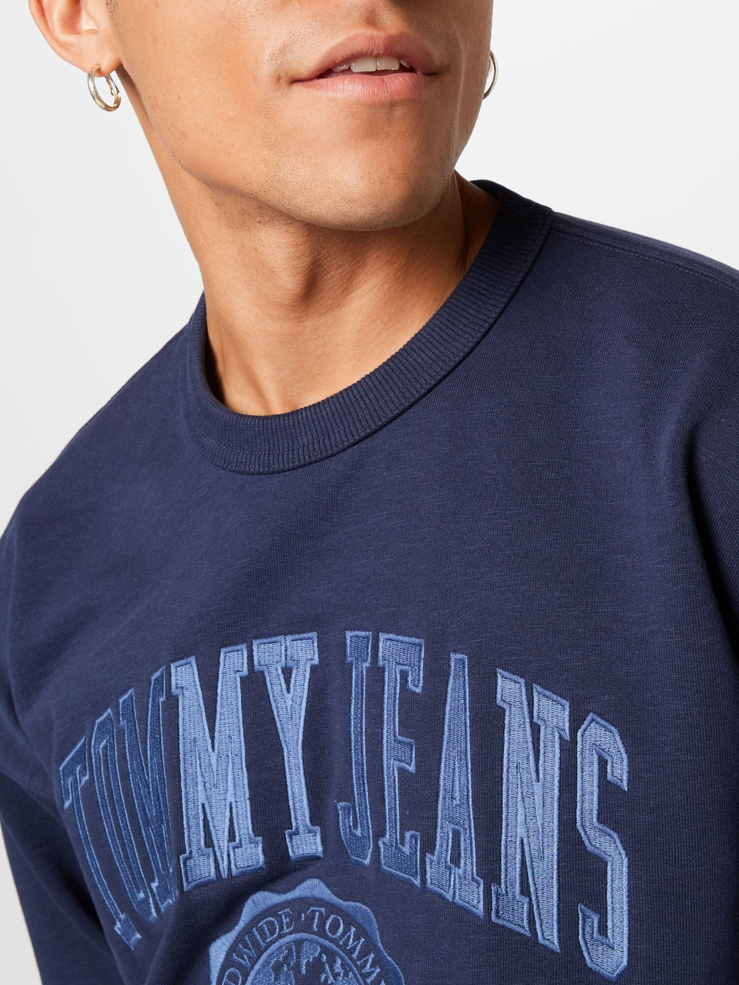 Tommy Jeans Bluză de molton 'Reverse Slub' albastru / bleumarin / roșu intens / alb - Pled.ro