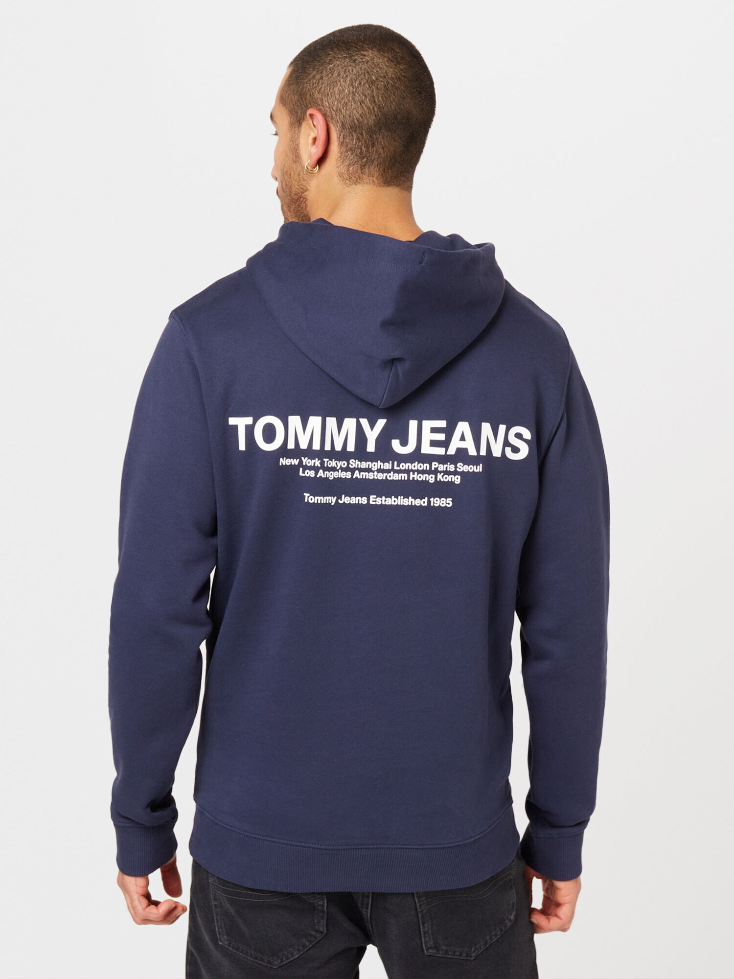 Tommy Jeans Bluză de molton albastru închis / roșu / alb - Pled.ro