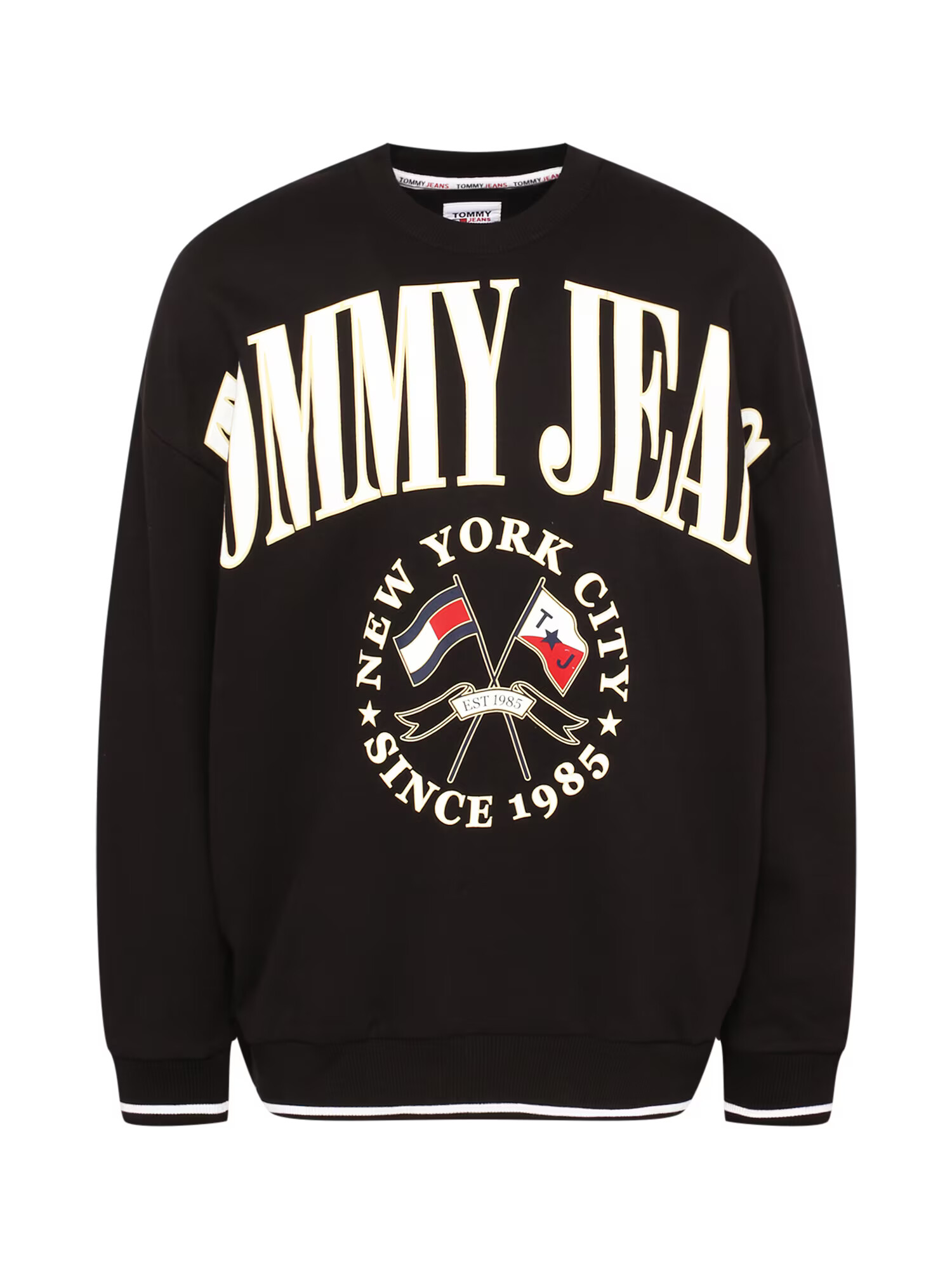 Tommy Jeans Bluză de molton albastru închis / roșu intens / negru / alb - Pled.ro