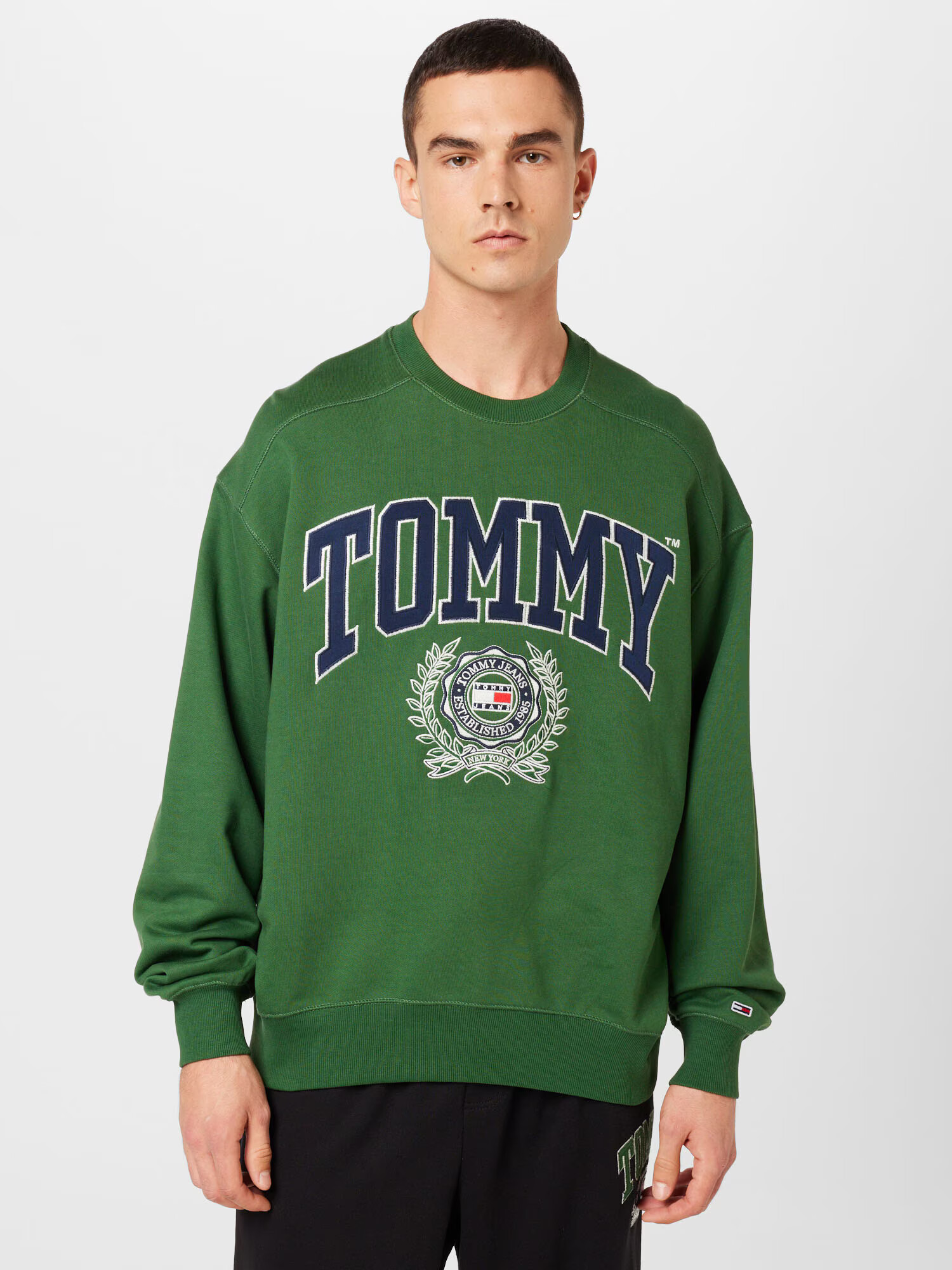 Tommy Jeans Bluză de molton albastru închis / verde închis / roșu / alb - Pled.ro