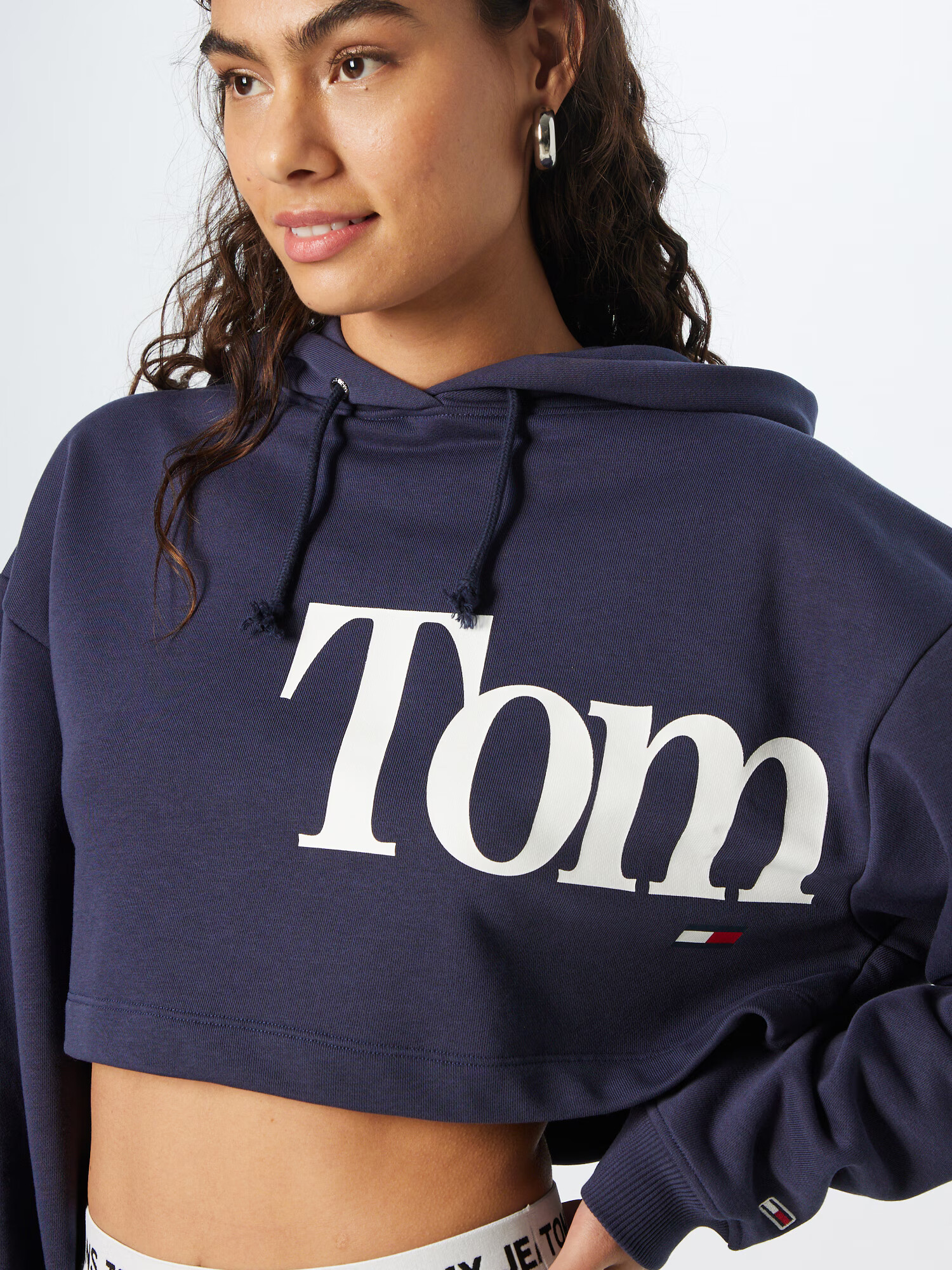 Tommy Jeans Bluză de molton albastru marin / alb - Pled.ro