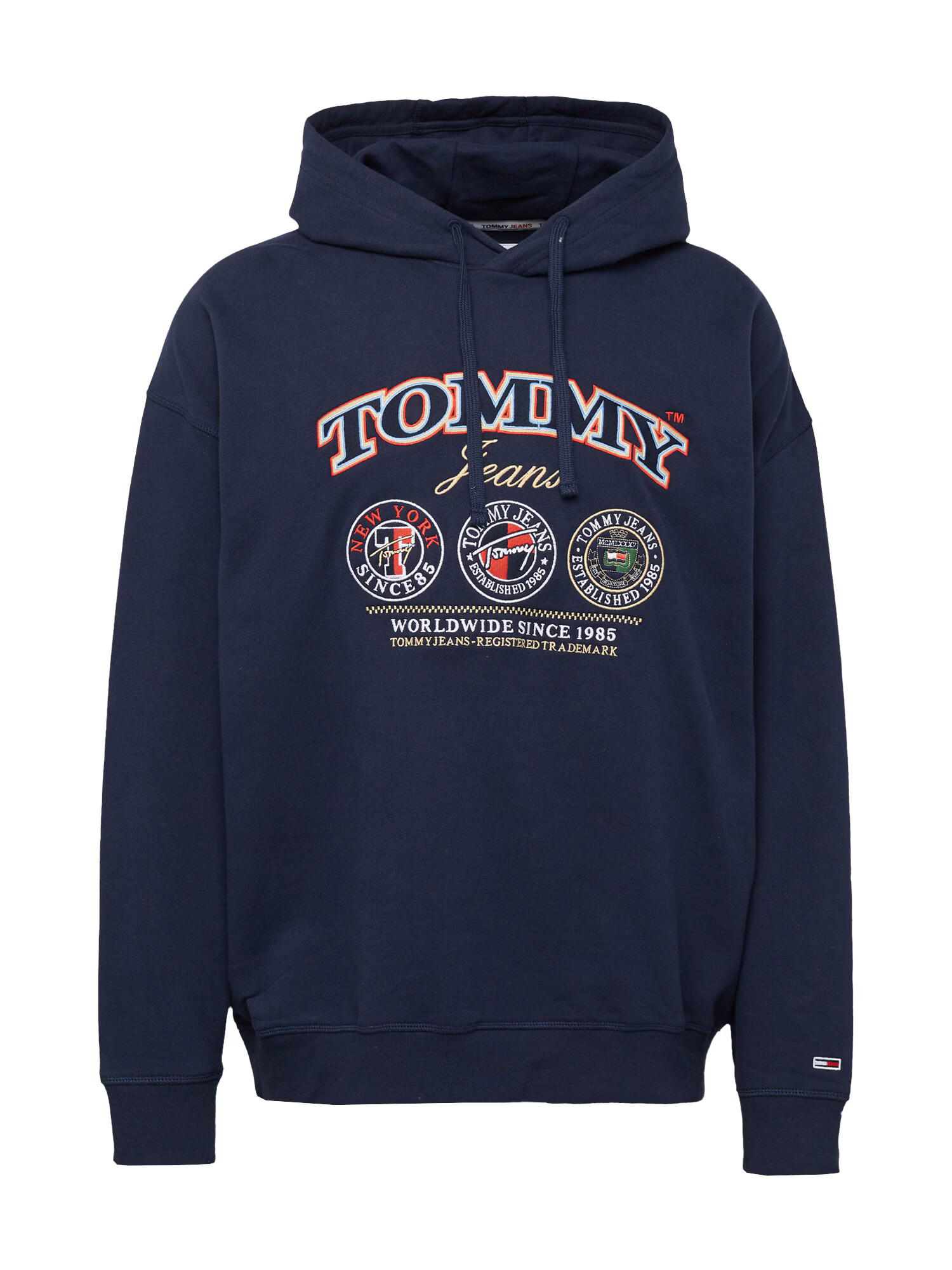 Tommy Jeans Bluză de molton albastru marin / galben pastel / verde / roșu / alb - Pled.ro