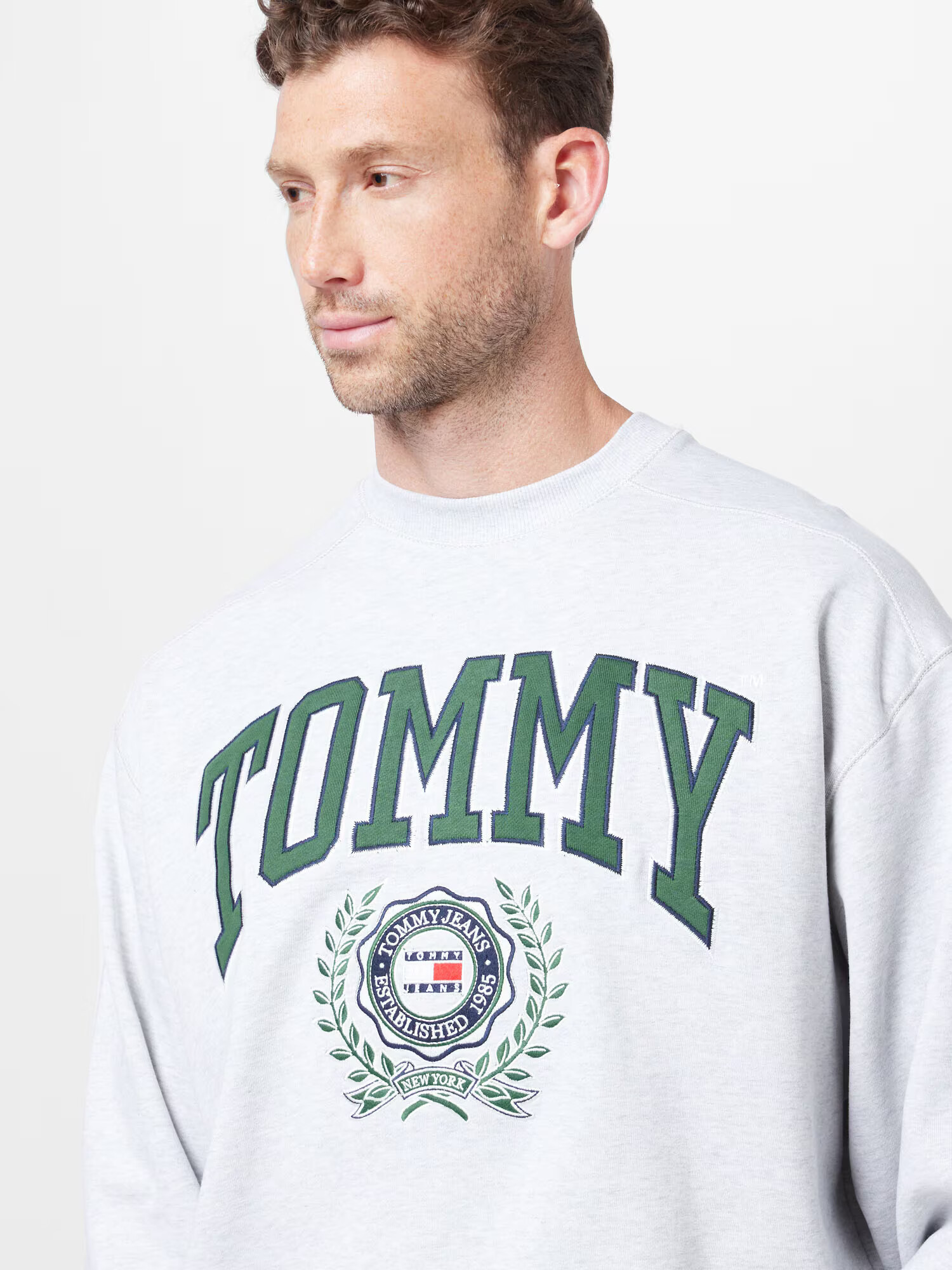 Tommy Jeans Bluză de molton albastru noapte / gri amestecat / verde pin / roșu / alb - Pled.ro