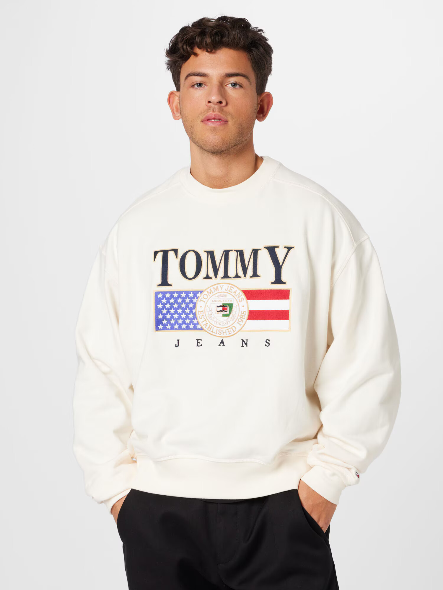 Tommy Jeans Bluză de molton albastru / roșu / negru / alb - Pled.ro