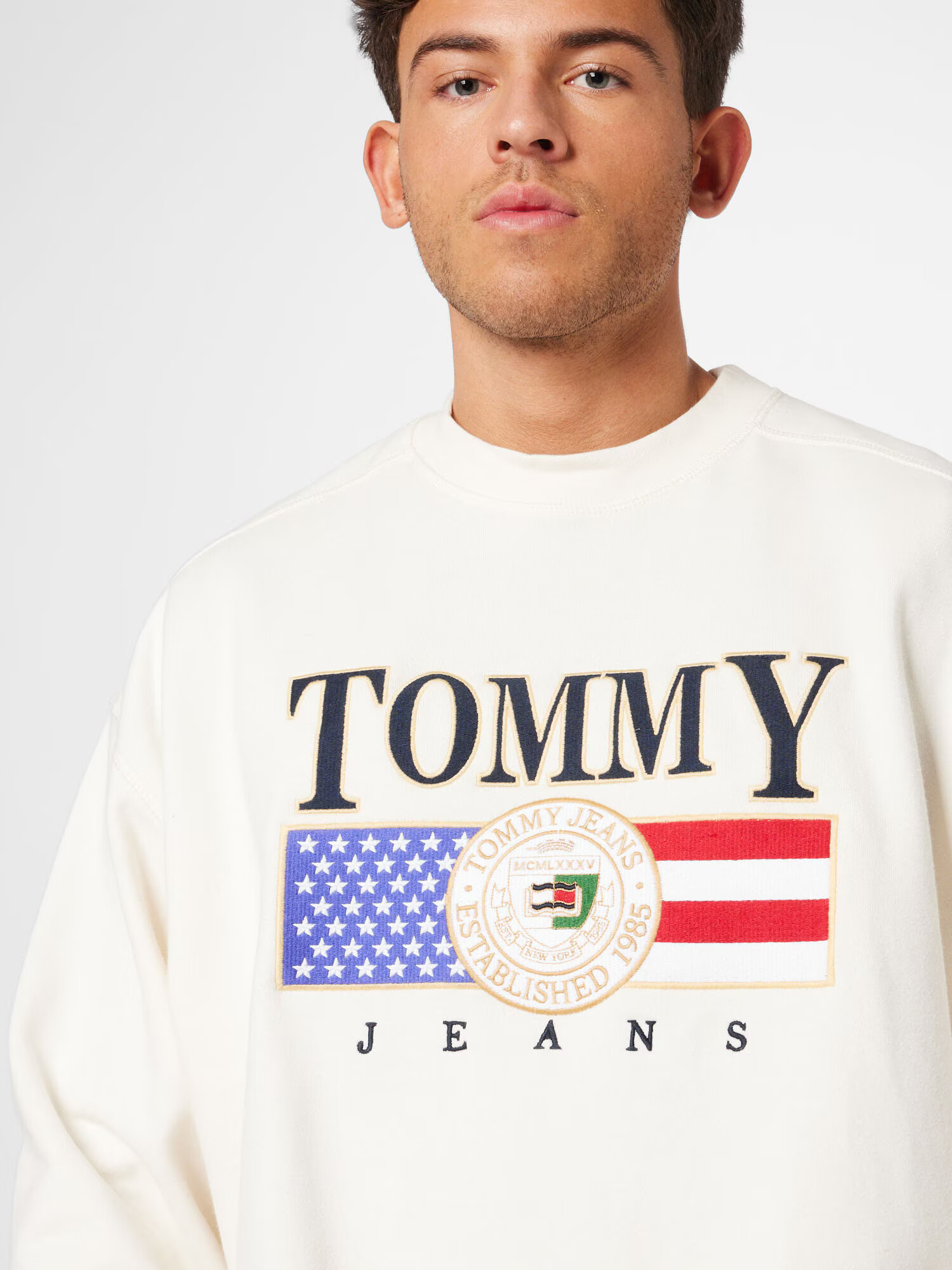 Tommy Jeans Bluză de molton albastru / roșu / negru / alb - Pled.ro