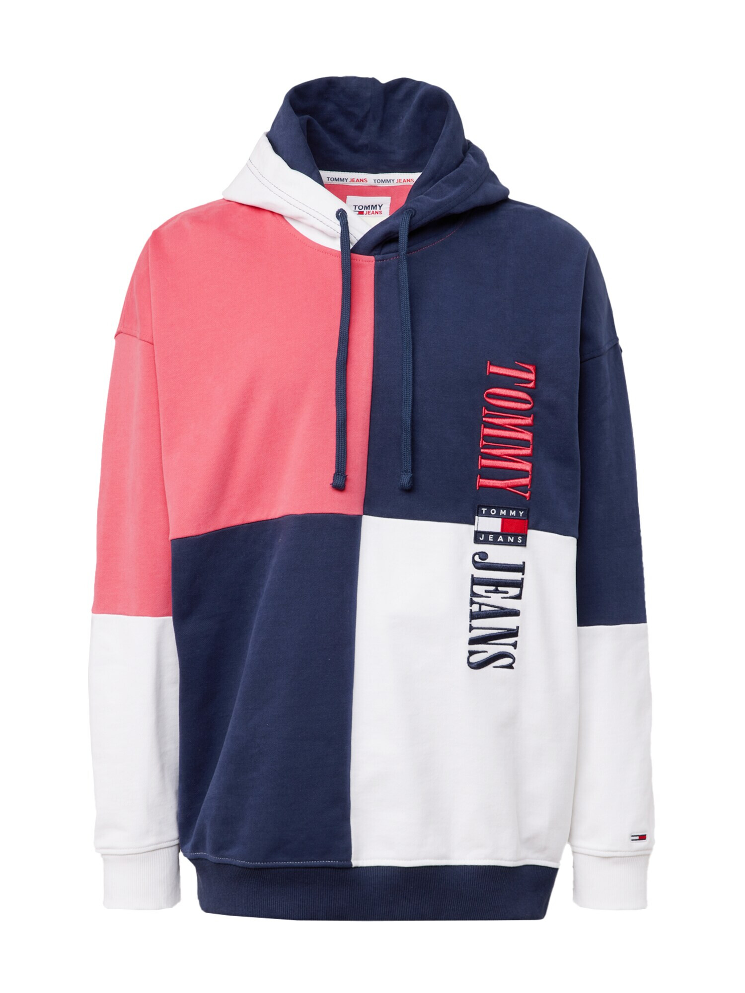 Tommy Jeans Bluză de molton albastru / roz / alb - Pled.ro