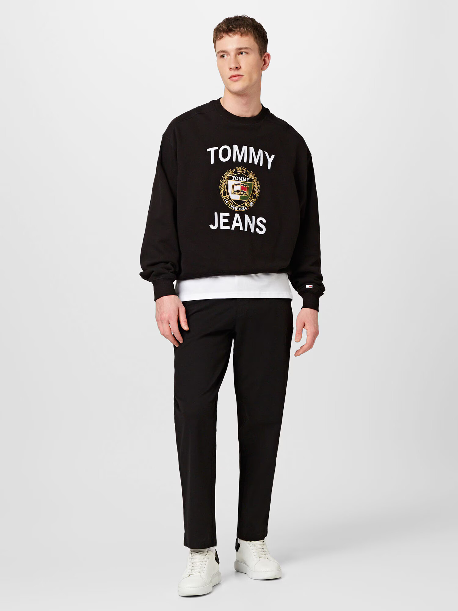 Tommy Jeans Bluză de molton bej / verde deschis / negru / alb - Pled.ro